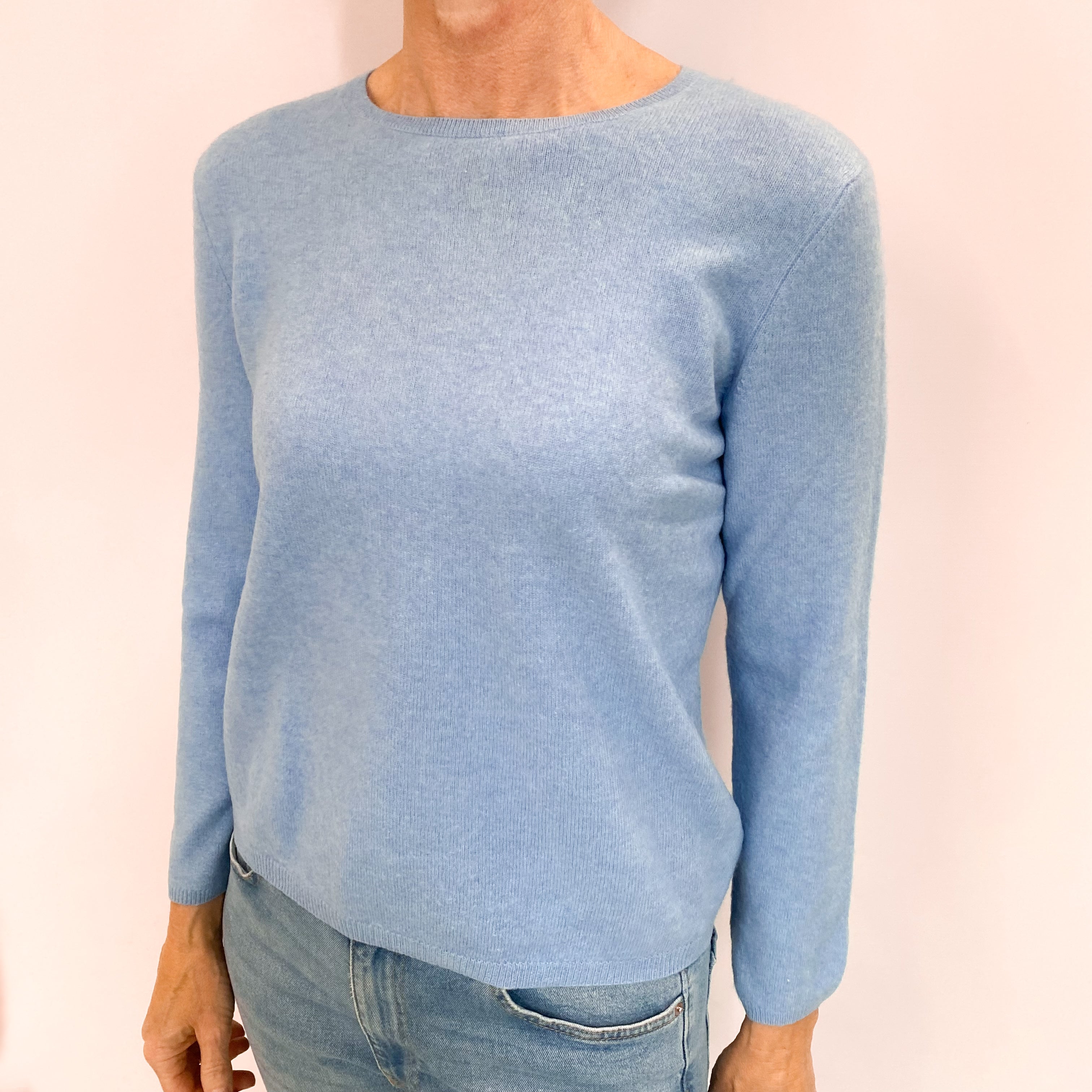 Sky Blue Cashmere Crew Neck Jumper Small