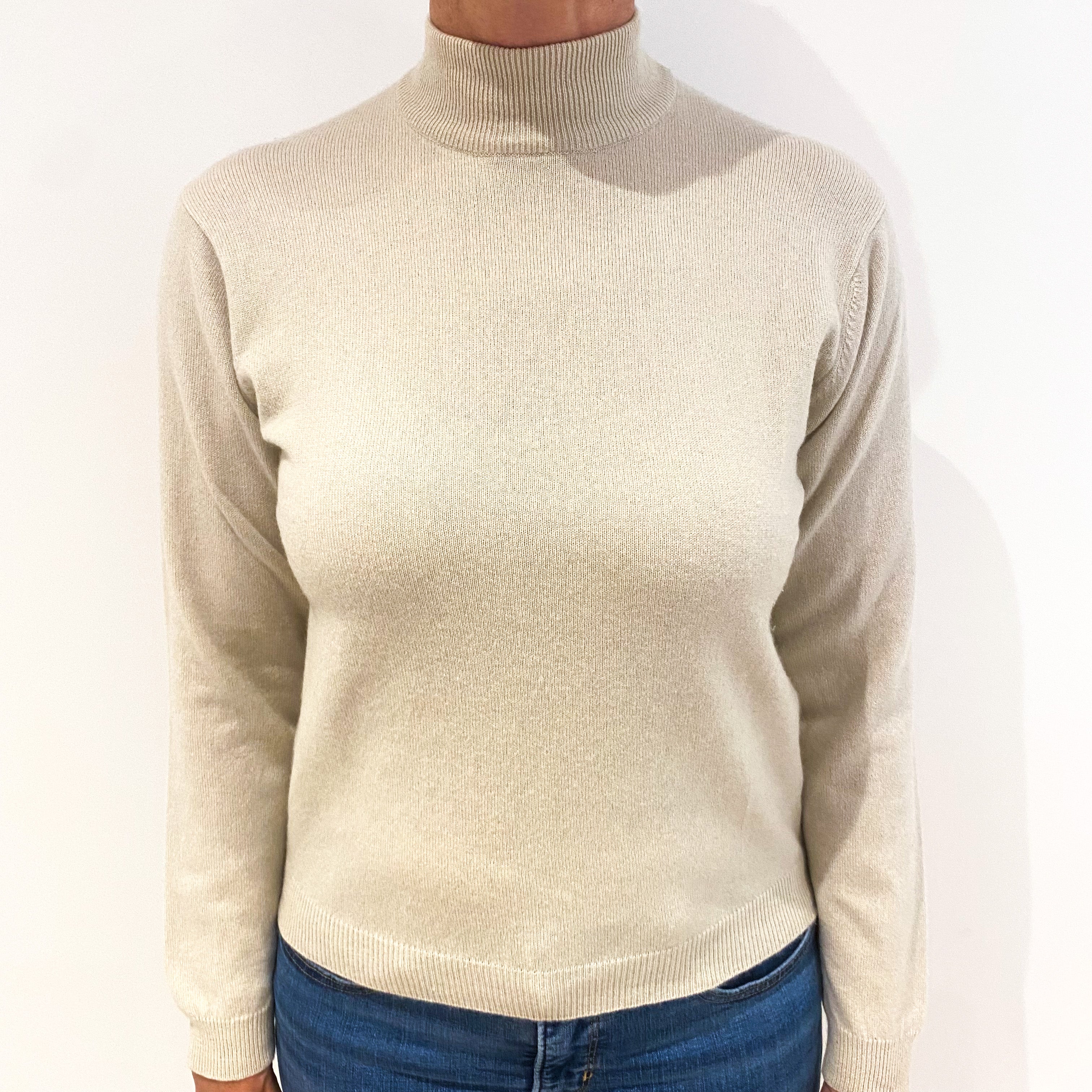 Soft Fawn Cashmere Turtle Neck Jumper Medium