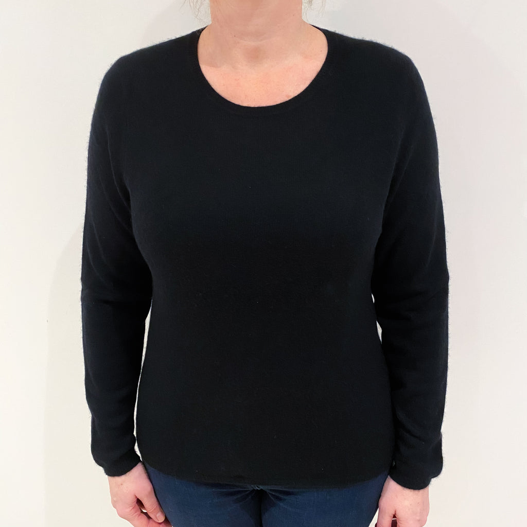 Black Cashmere Crew Neck Jumper Large