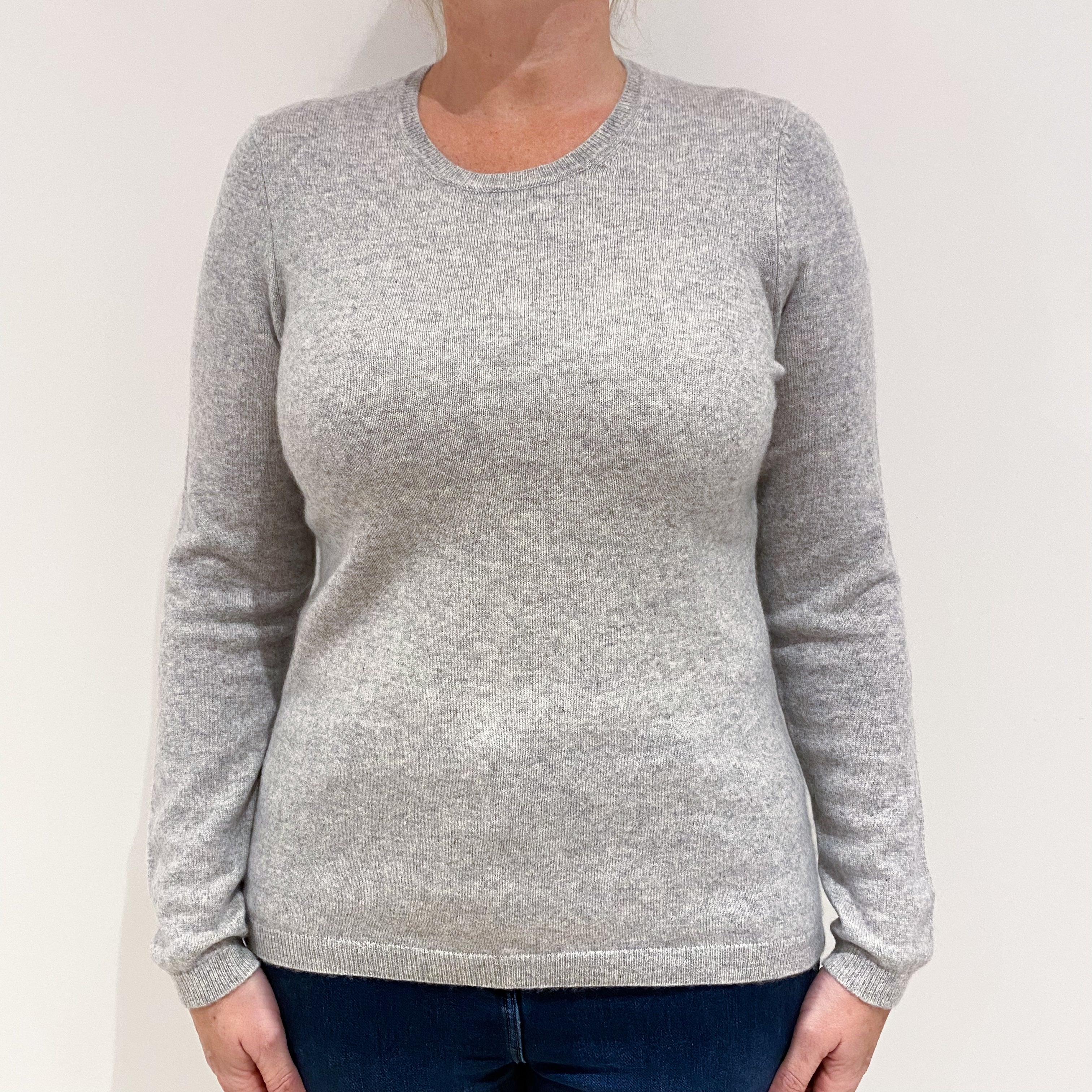 Smoke Grey Cashmere Crew Neck Jumper Large