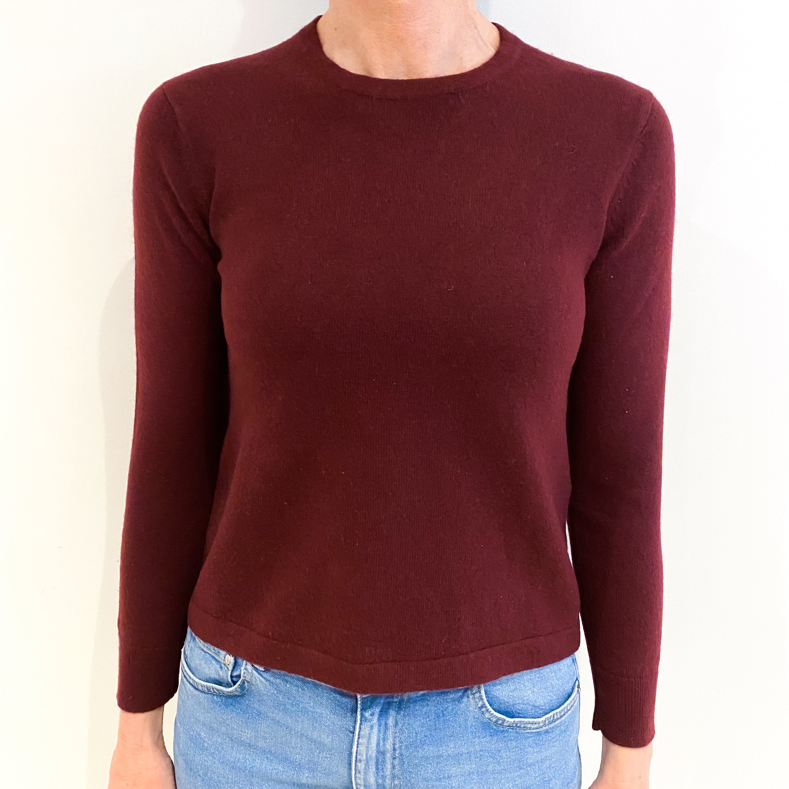 Mulberry Purple Cashmere Crew Neck Jumper Small
