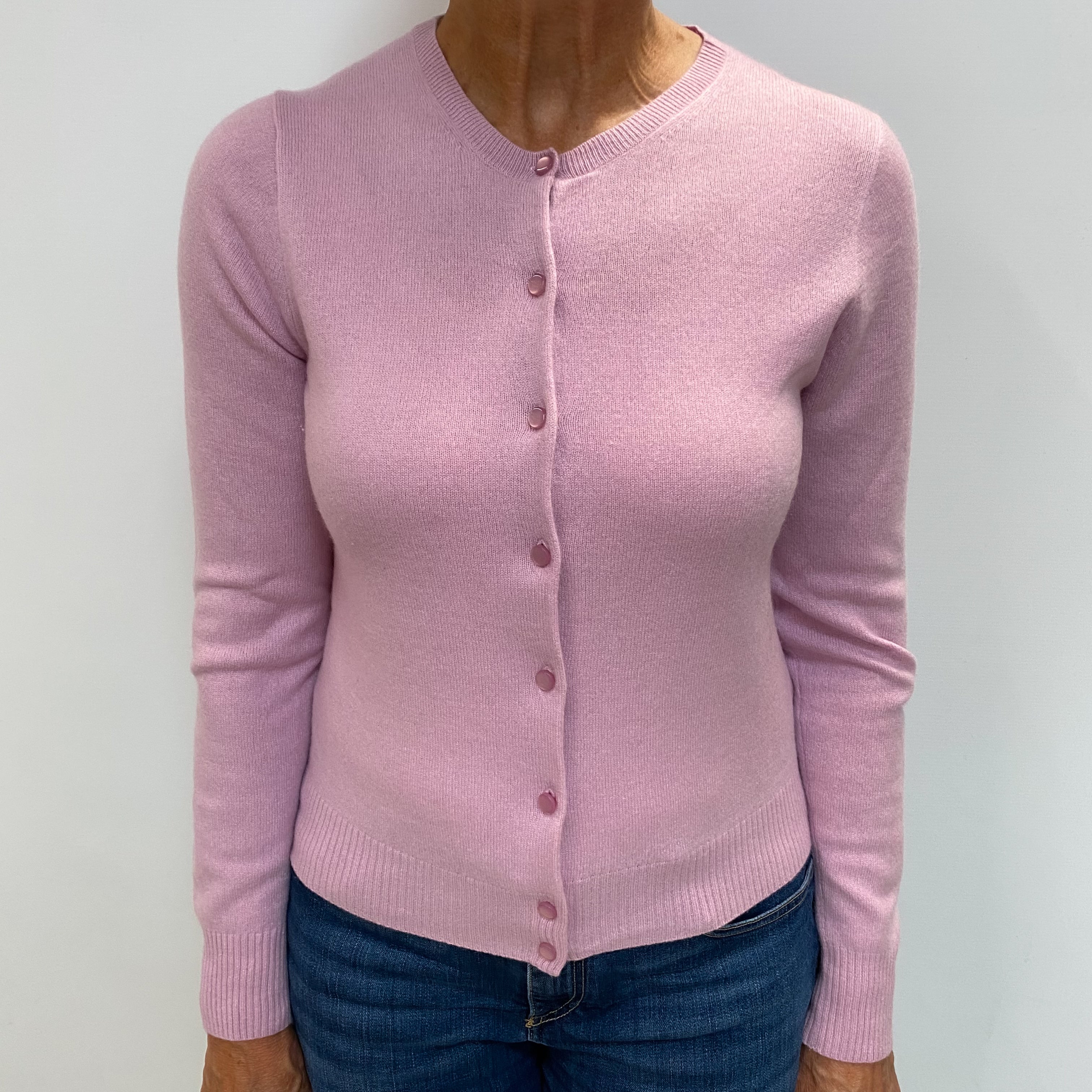 Foxglove Pink Cashmere Cardigan Medium