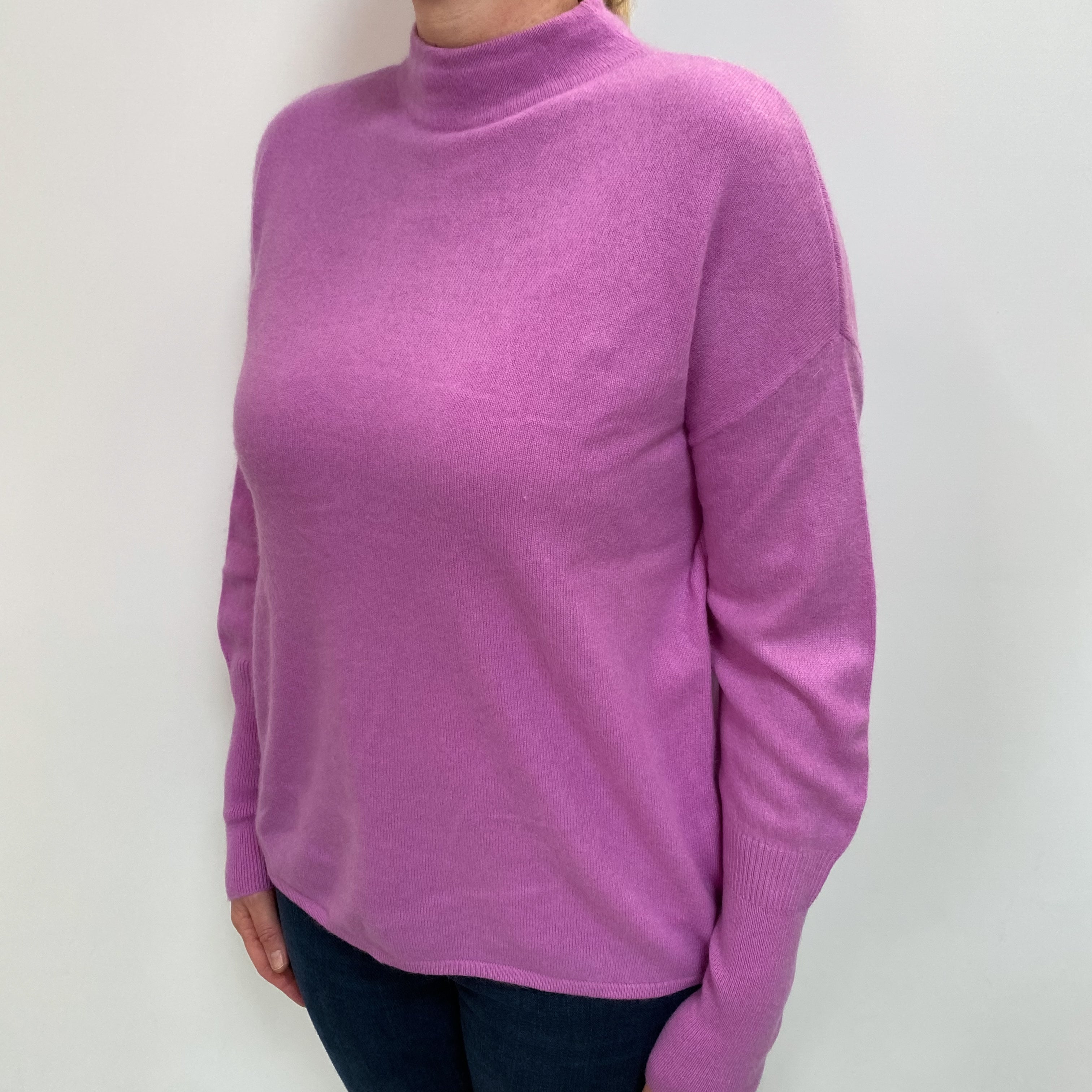 Jigsaw Deep Mauve Cashmere Turtle Neck Jumper Large