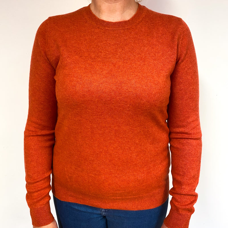 Paprika Orange Cashmere Crew Neck Jumper Large