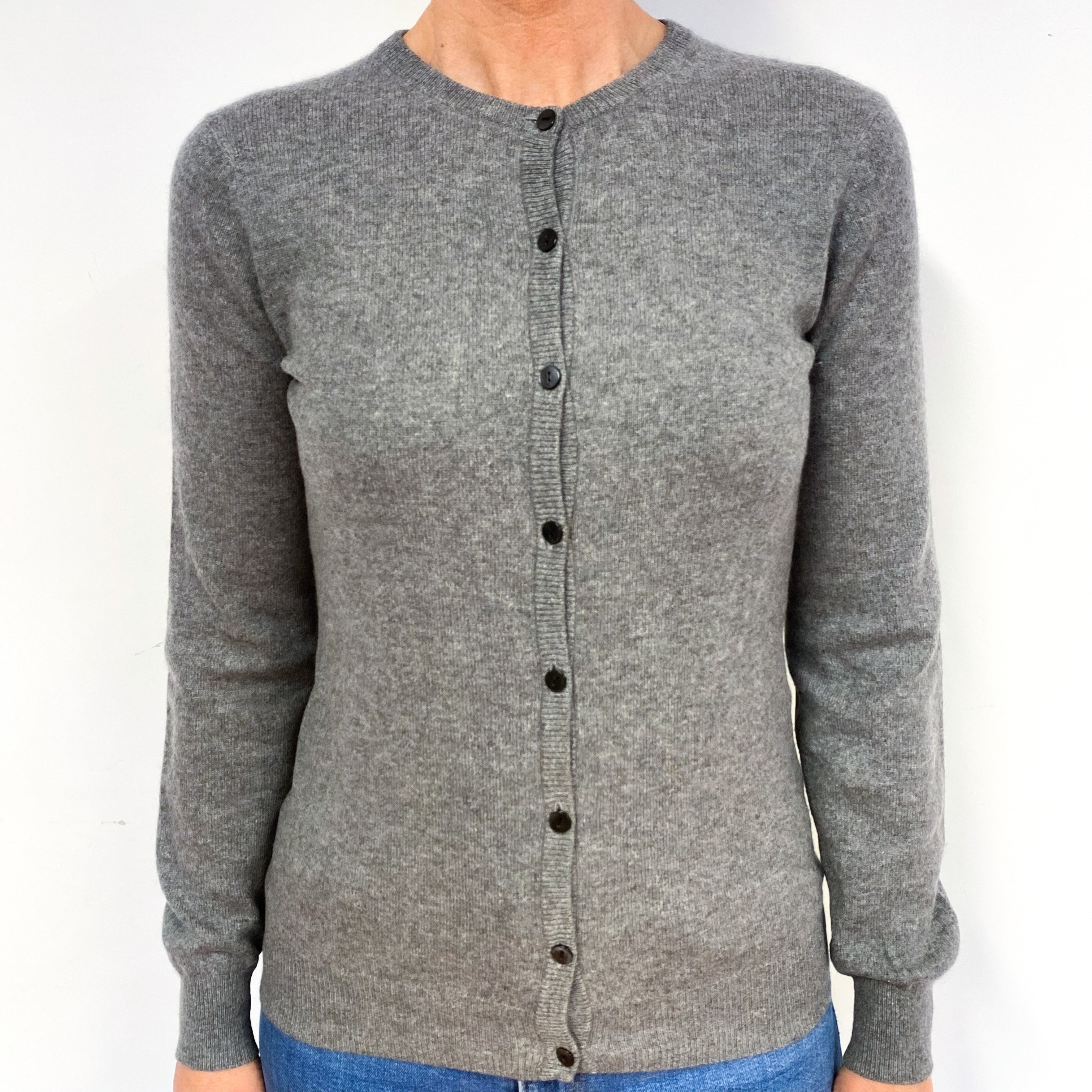 Steel Grey Cashmere Cardigan Medium