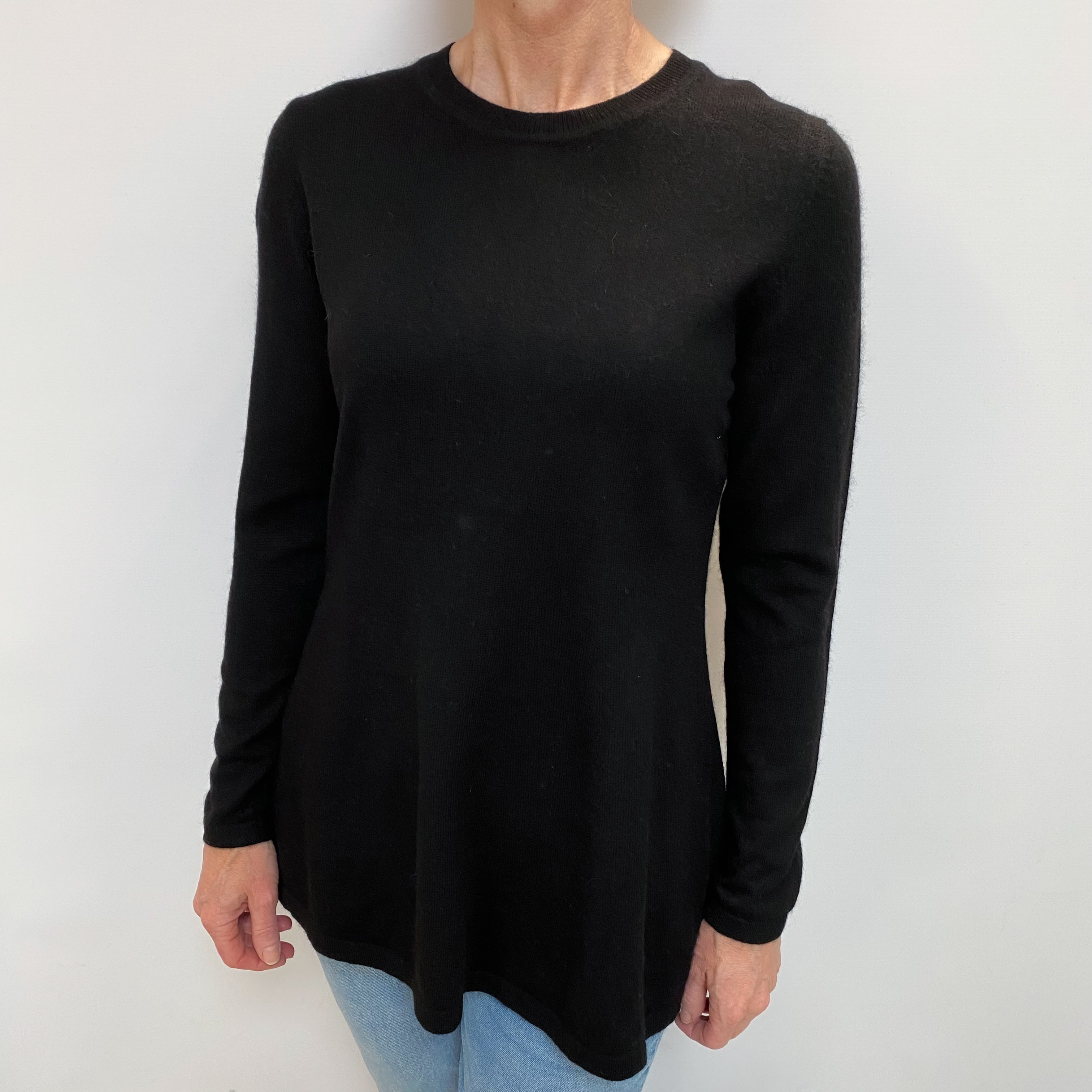 Black Cashmere Crew Neck Jumper Small