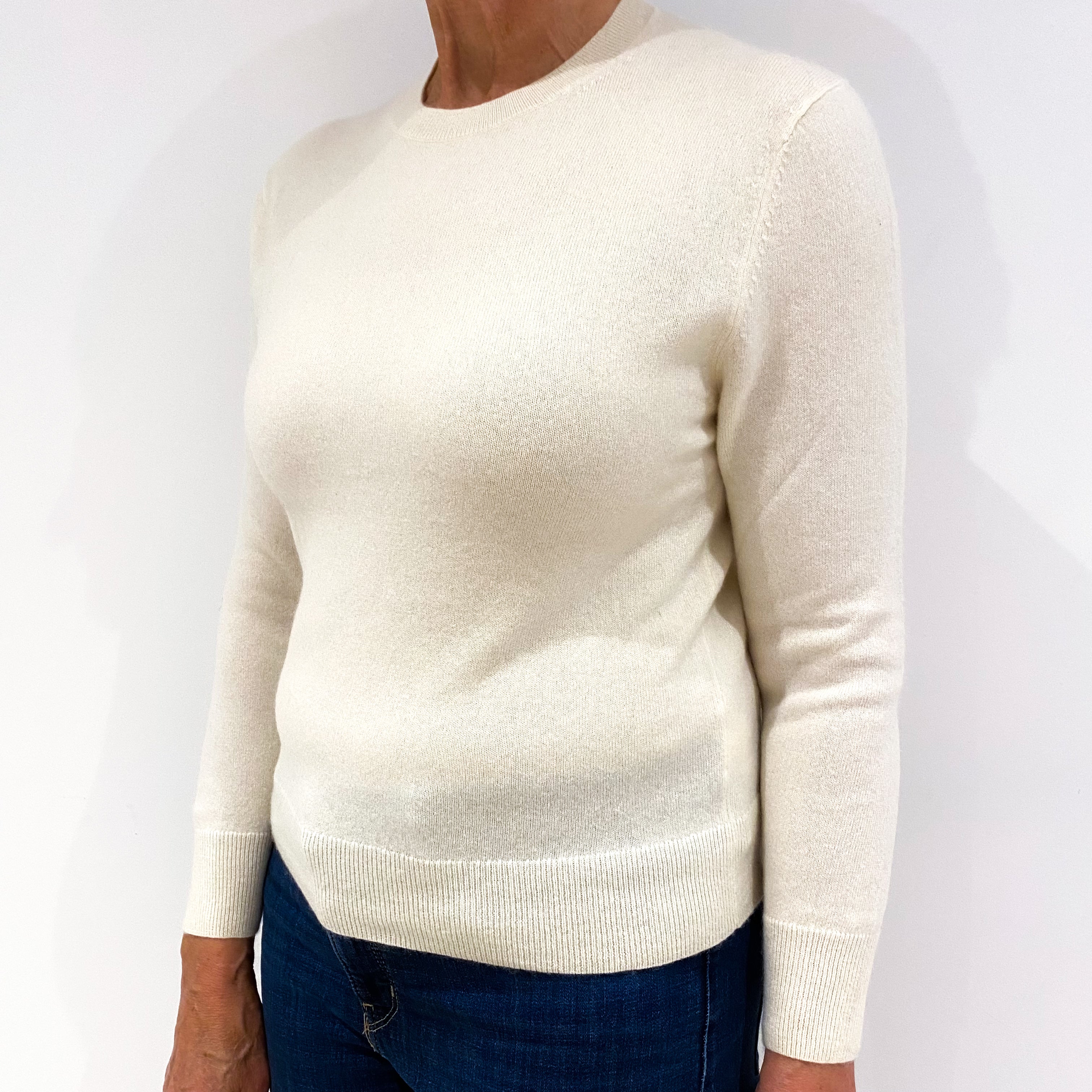 Cream Cashmere Crew Neck Jumper Medium