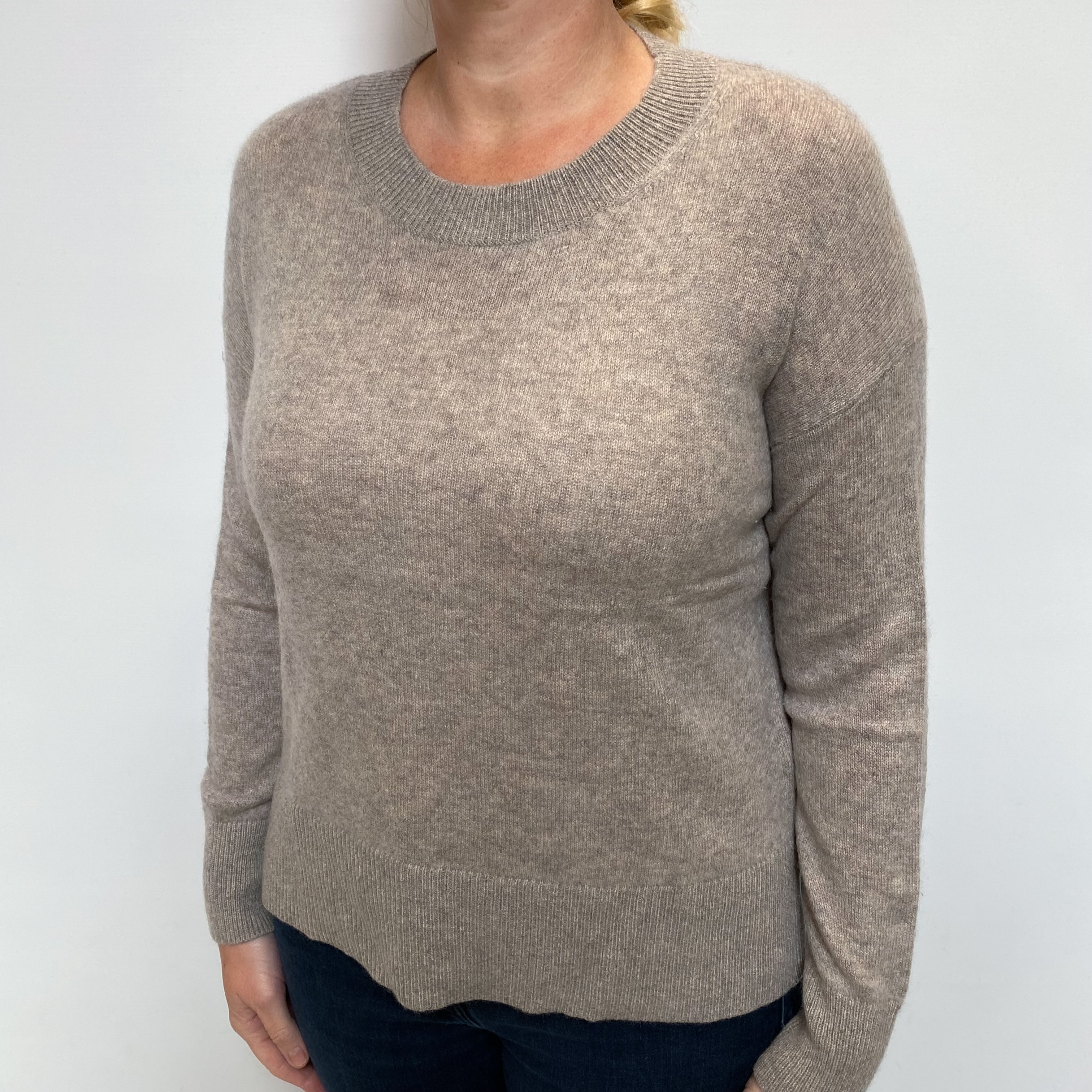 White Label Mink Cashmere Crew Neck Jumper Large