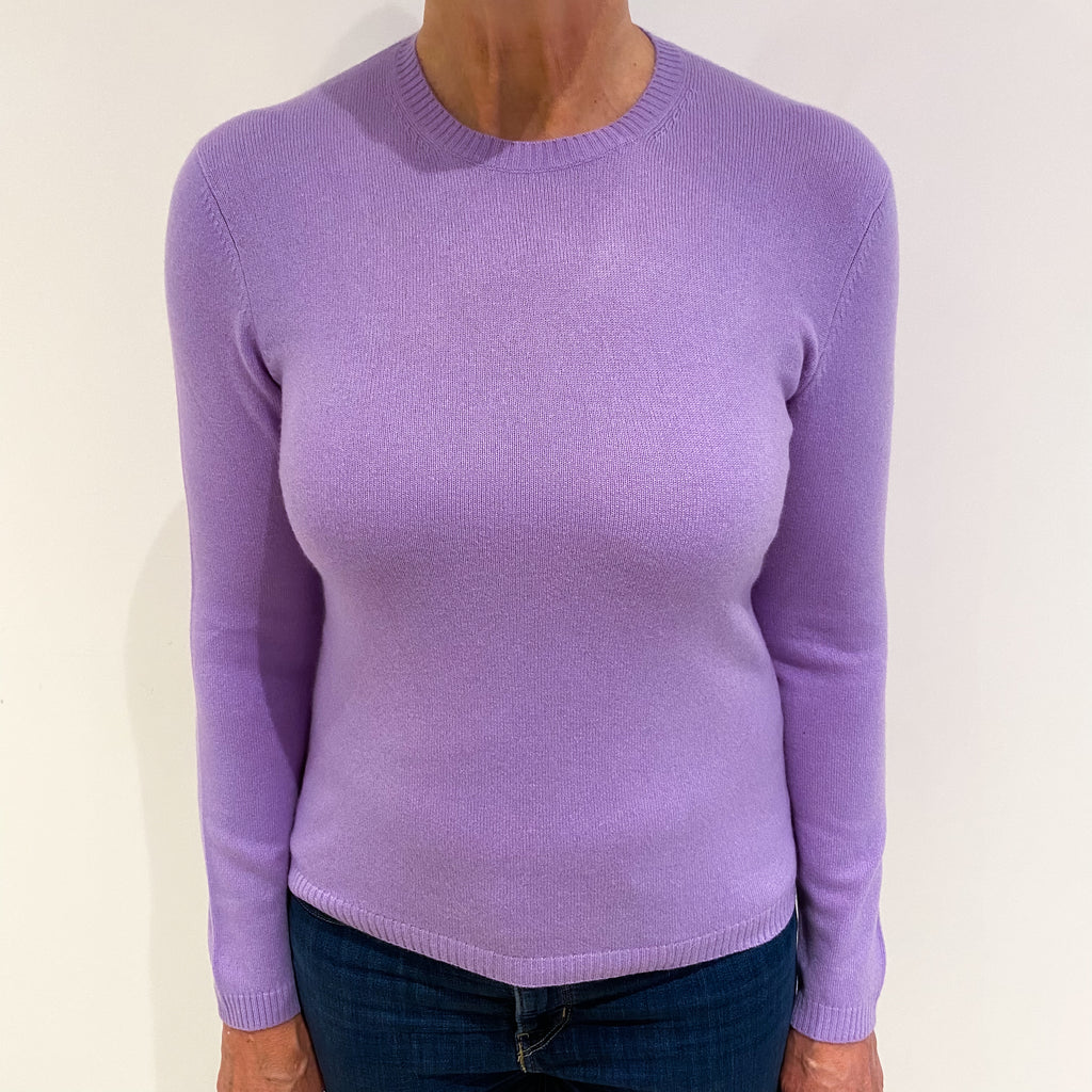 Lavender Purple Cashmere Crew Neck Jumper Medium