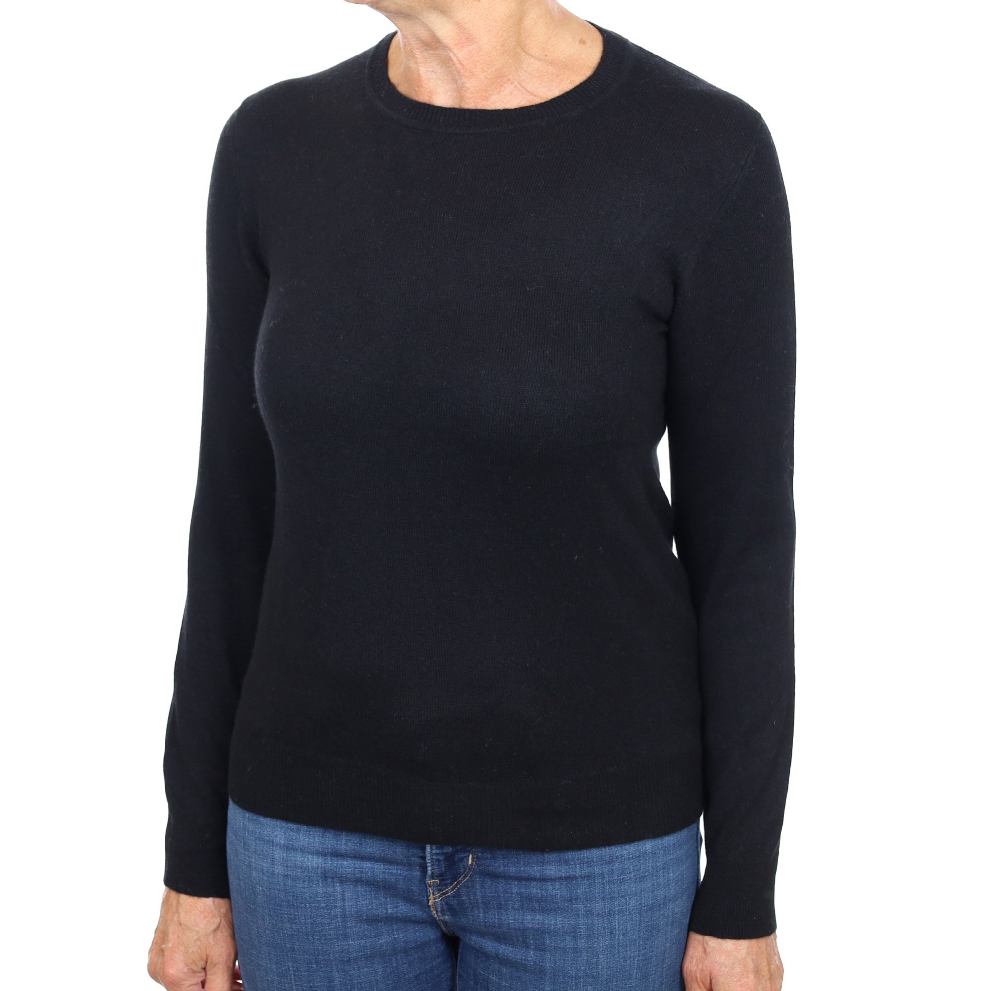 Black Cashmere Crew Neck Jumper Medium