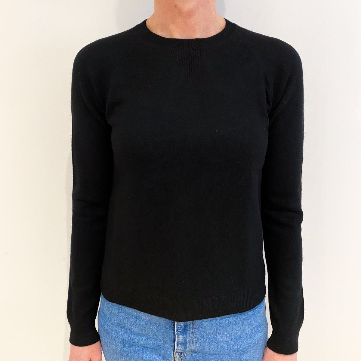 Black Cashmere Crew Neck Jumper Small