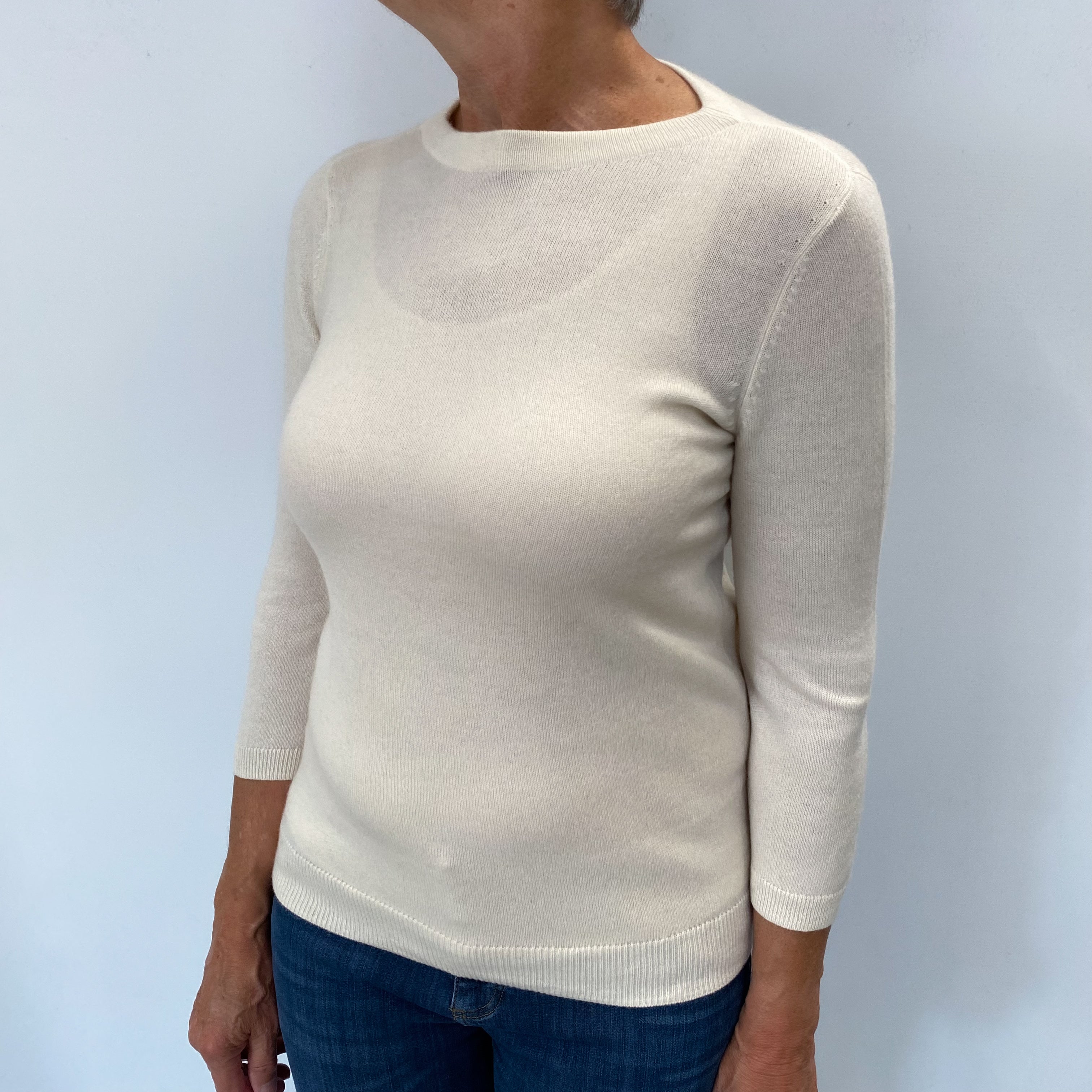 Cream Cashmere Crew Neck Jumper Medium