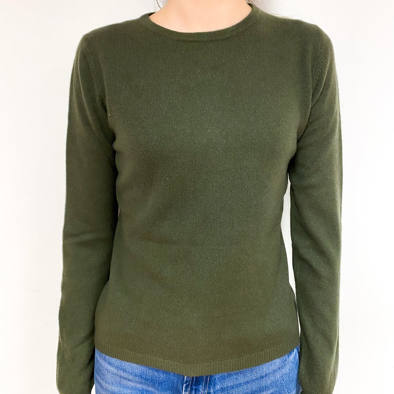 Seaweed Green Cashmere Crew Neck Jumper Extra Small