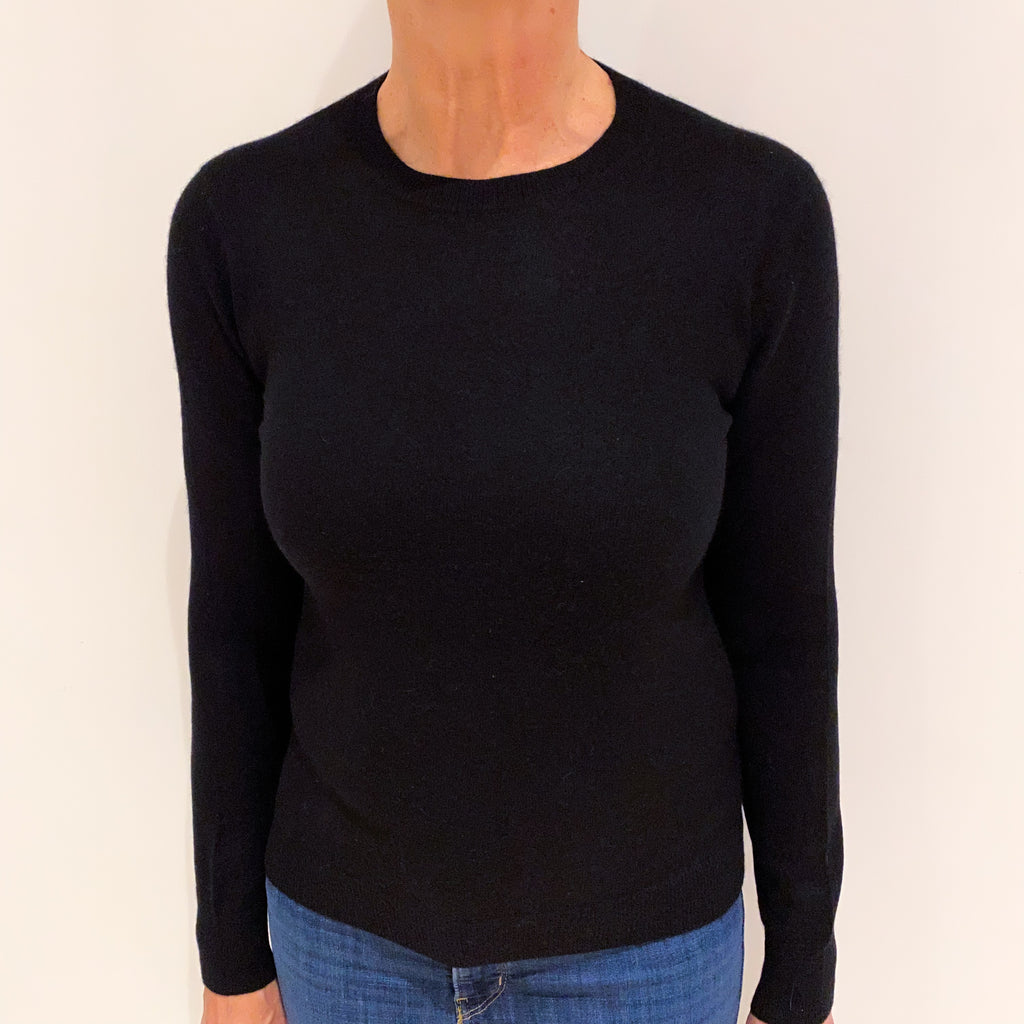 Black Cashmere Crew Neck Jumper Medium