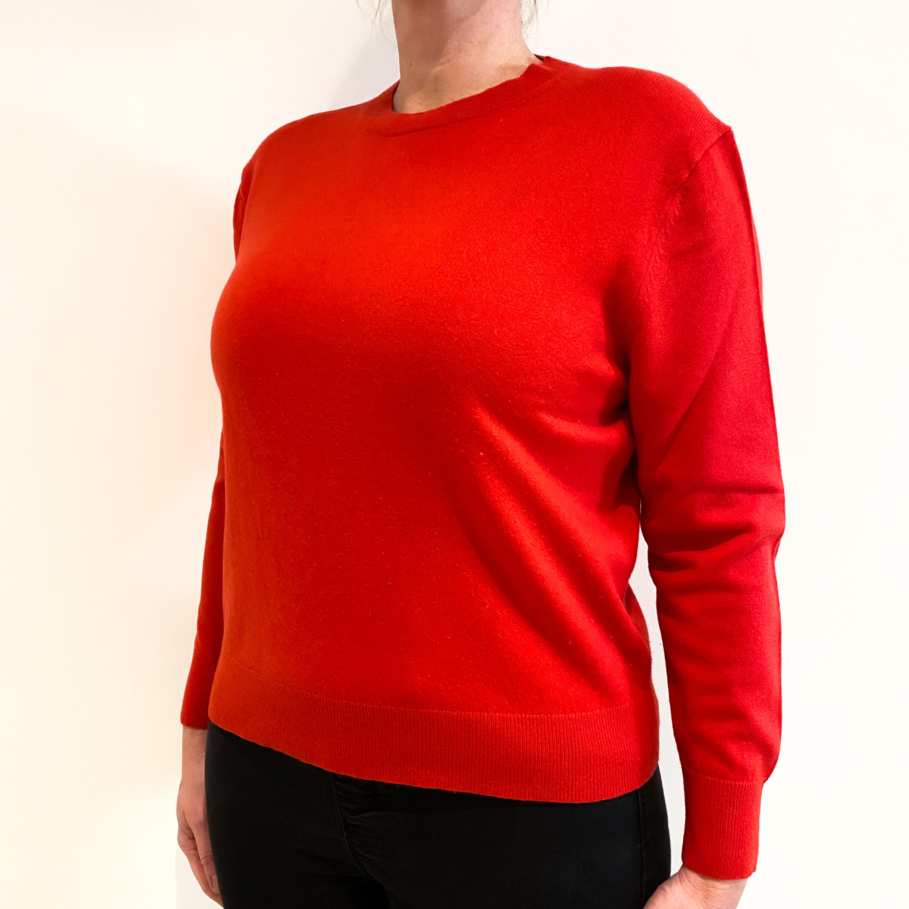 Spanish Red Cashmere Crew Neck Jumper Large