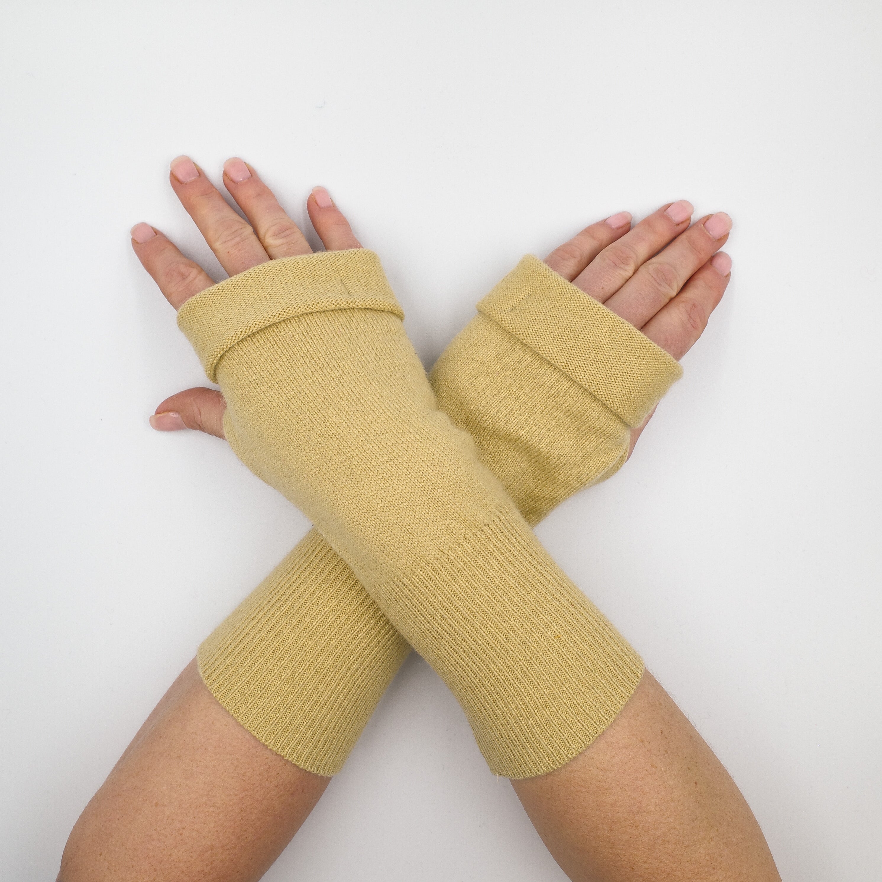 Sandstone Yellow Fingerless Gloves