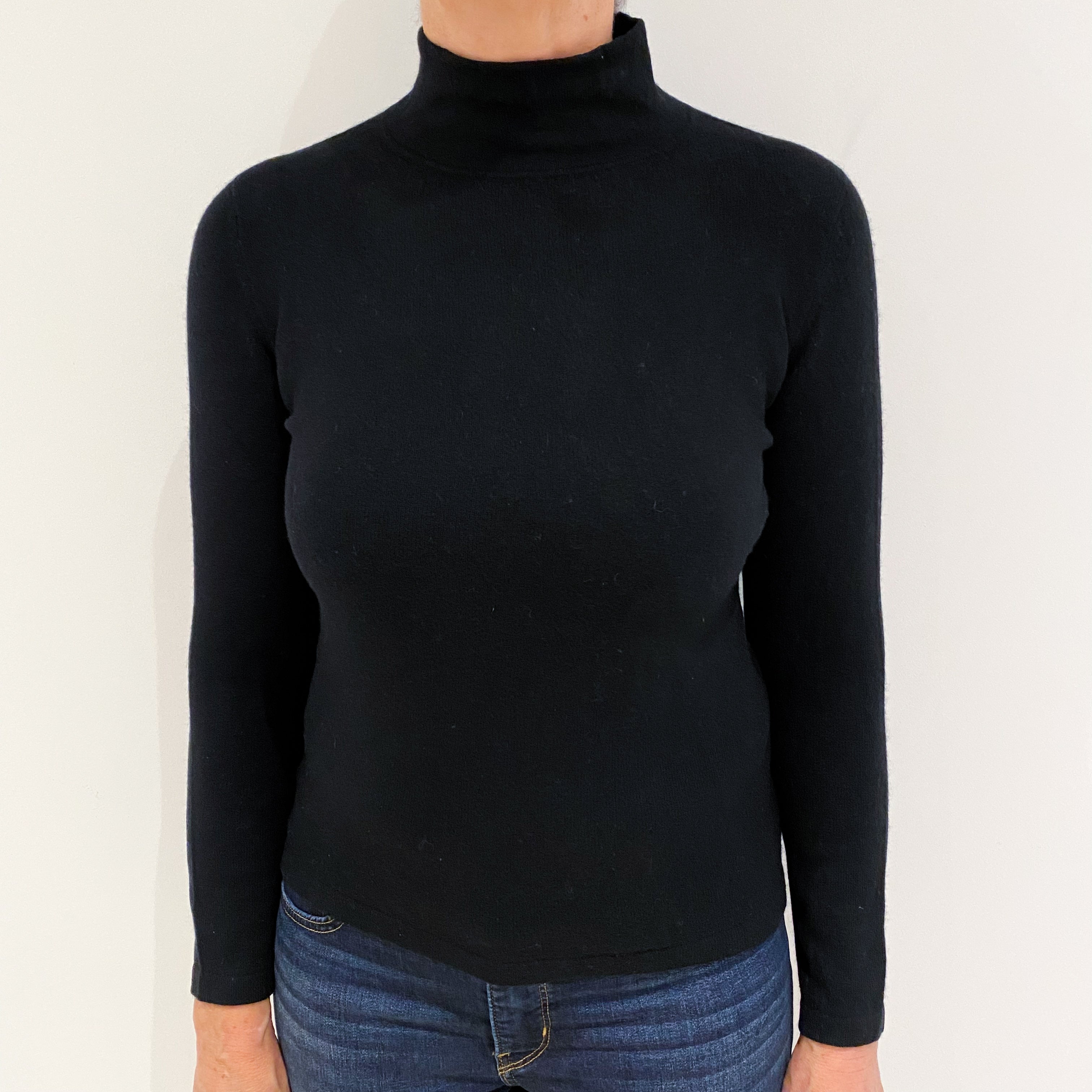 Black Cashmere Turtle Neck Jumper Medium