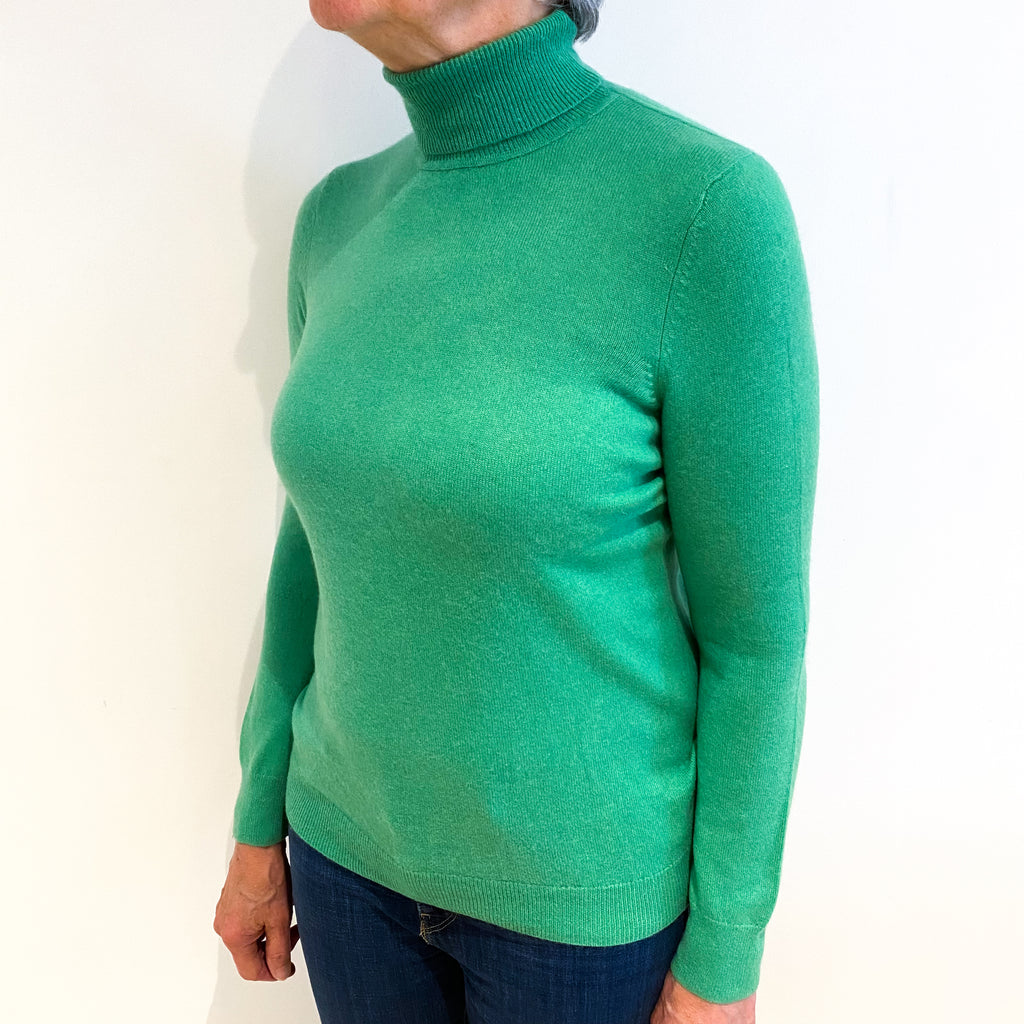 Shamrock Cashmere Polo Neck Jumper Medium