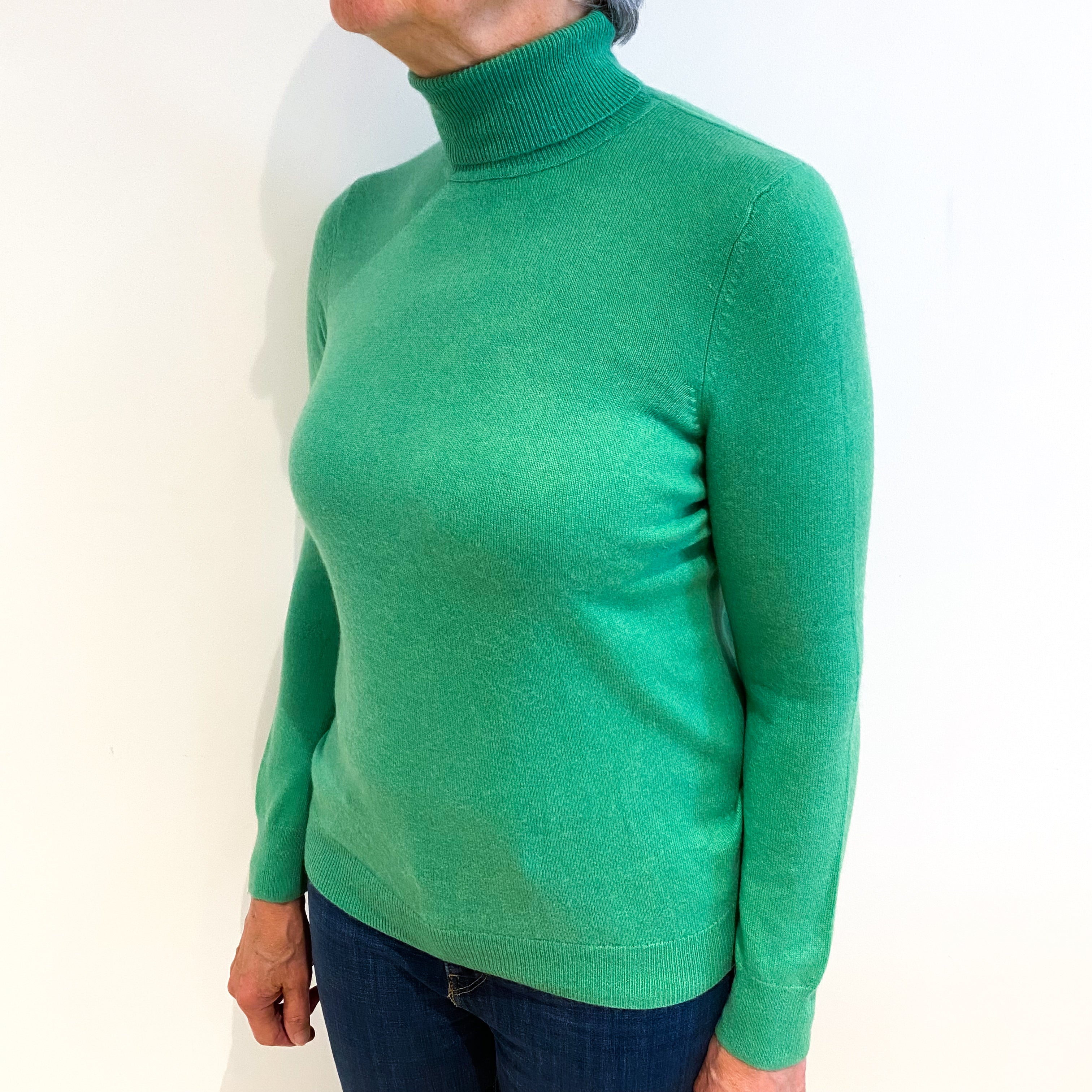 Shamrock Cashmere Polo Neck Jumper Medium