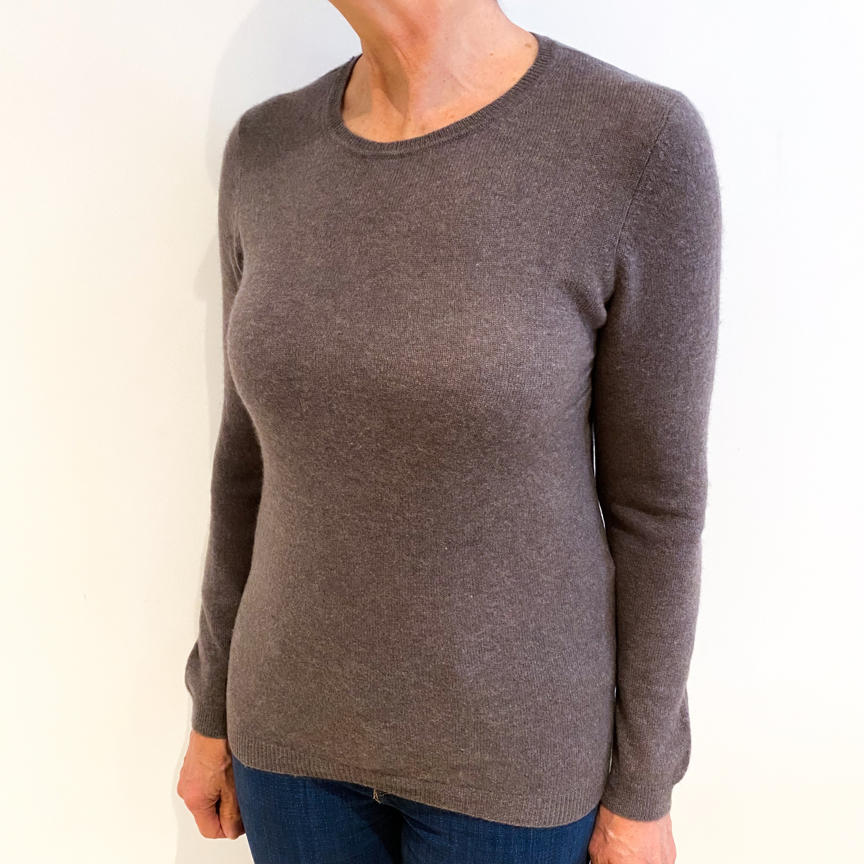 Donkey Brown Cashmere Crew Neck Jumper Medium
