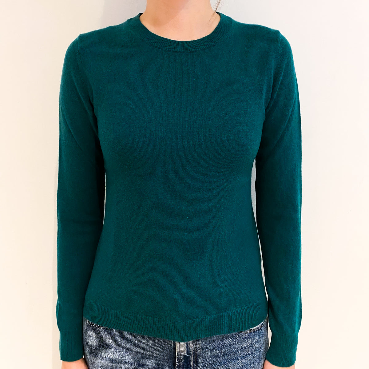 Sage Green Cashmere Crew Neck Jumper Extra Small