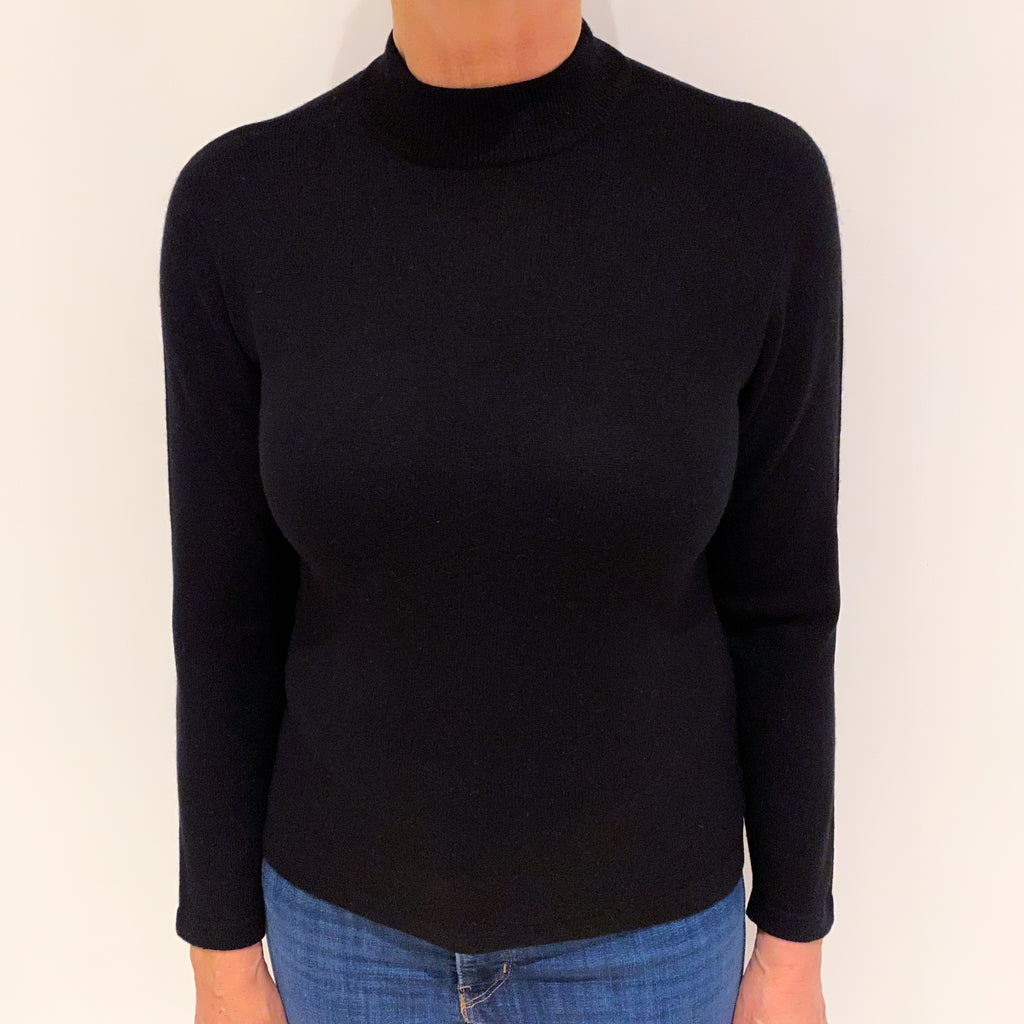Black Cashmere Turtle Neck Jumper Medium