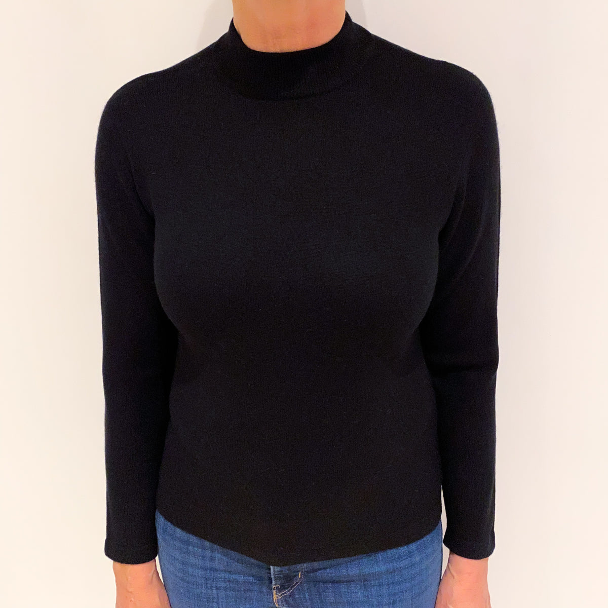 Black Cashmere Turtle Neck Jumper Medium