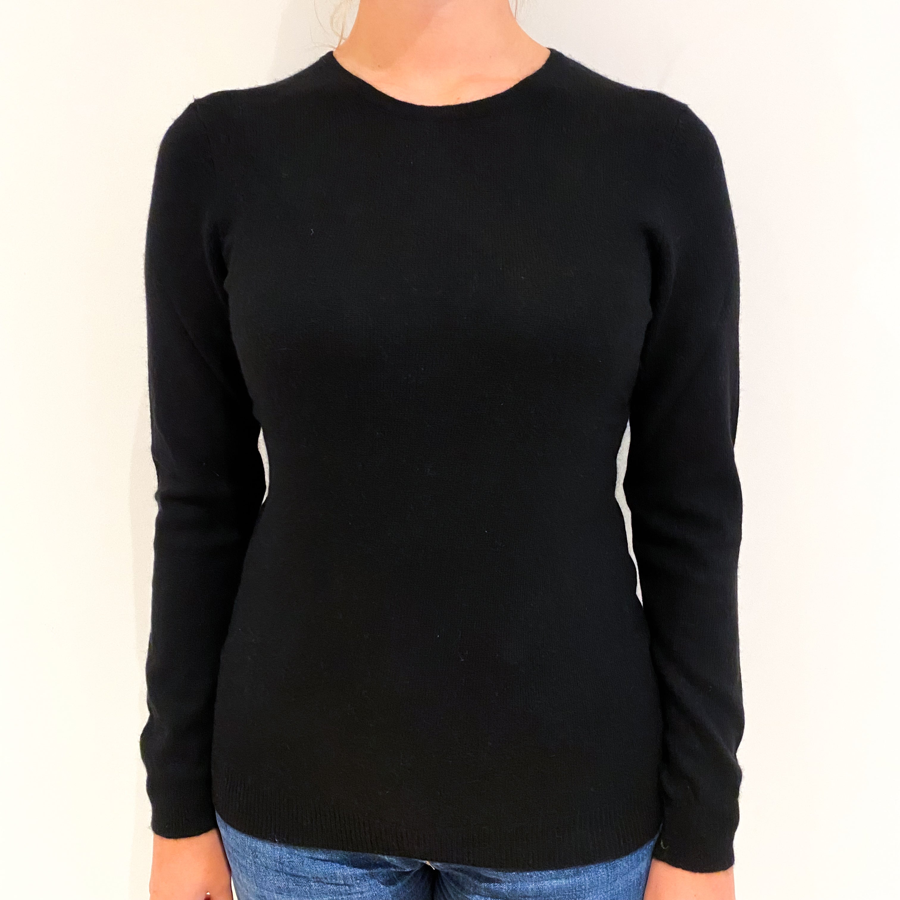 Black Cashmere Crew Neck Jumper Small
