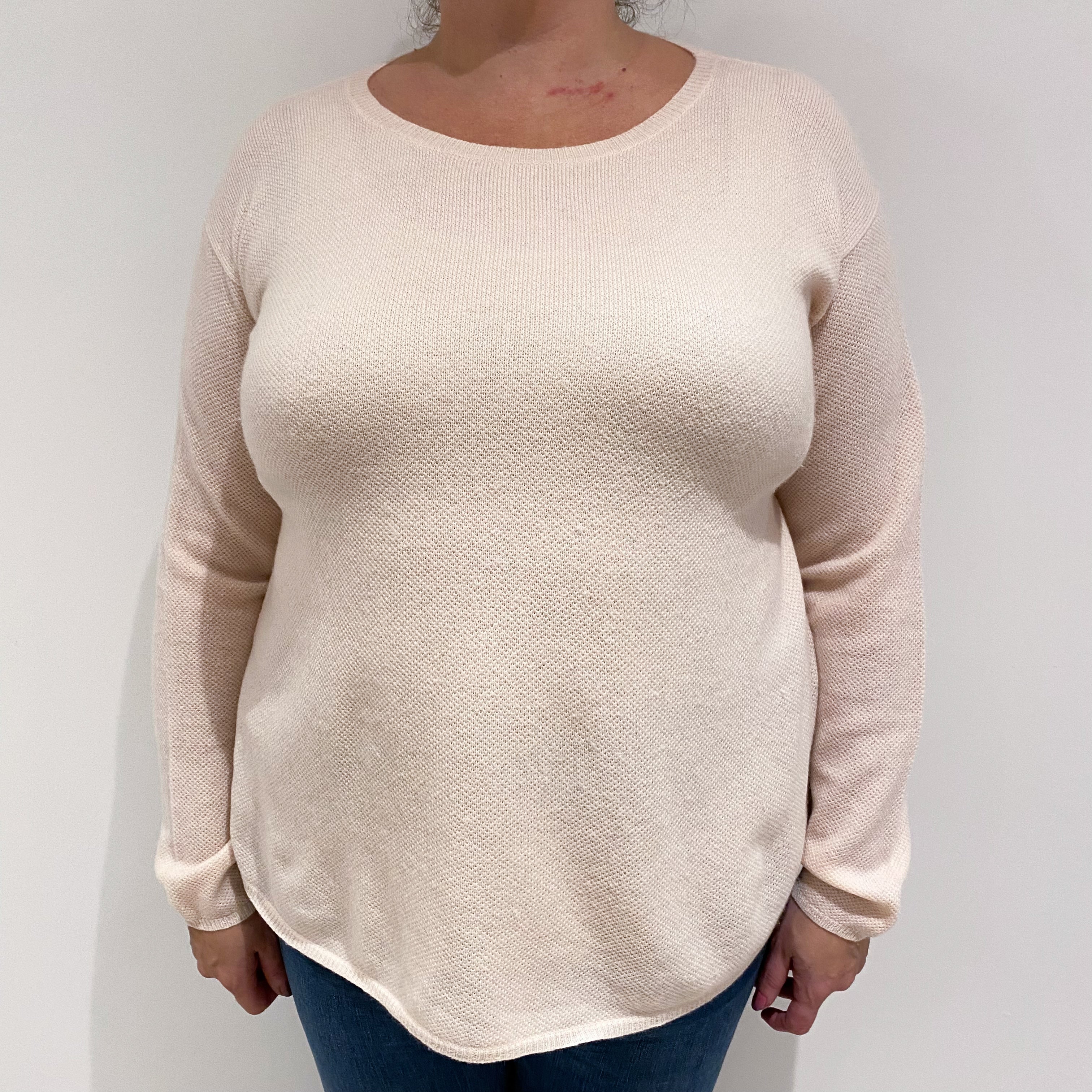 Ralph Lauren Shell Pink Cashmere Crew Neck Jumper Extra Large