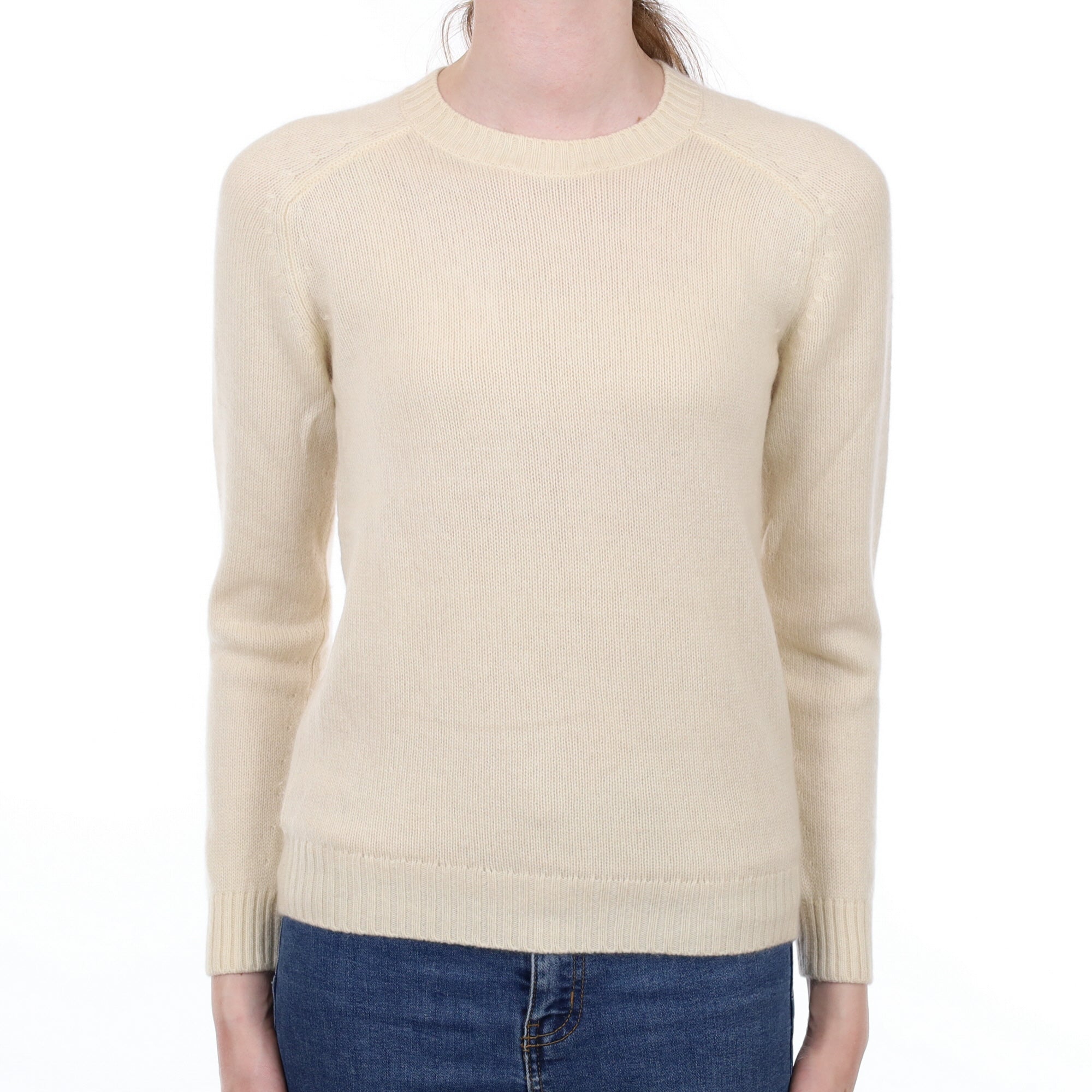 Soft Cream Cashmere Crew Neck Jumper Extra Small
