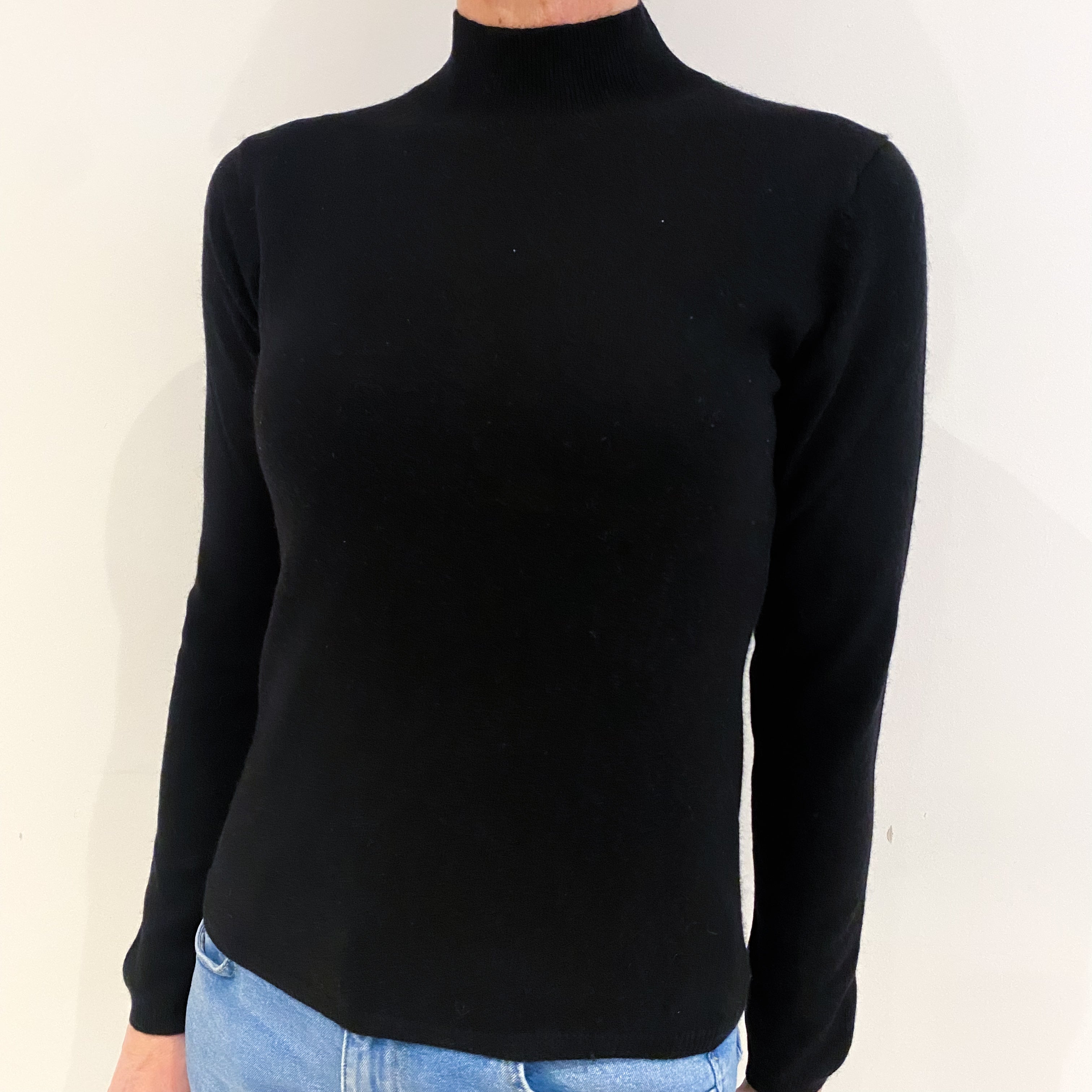 Black Cashmere Turtle Neck Jumper Small