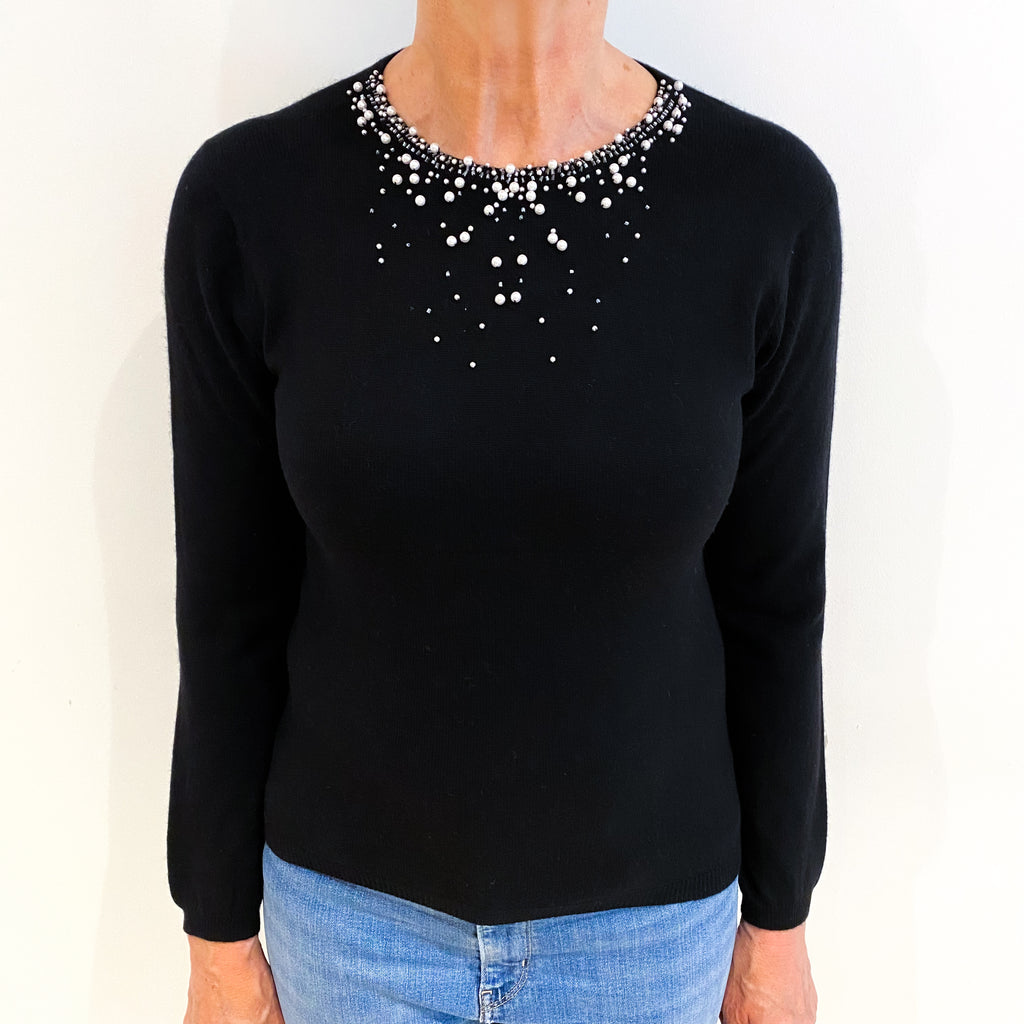 Black Pearl Cashmere Crew Neck Jumper Medium