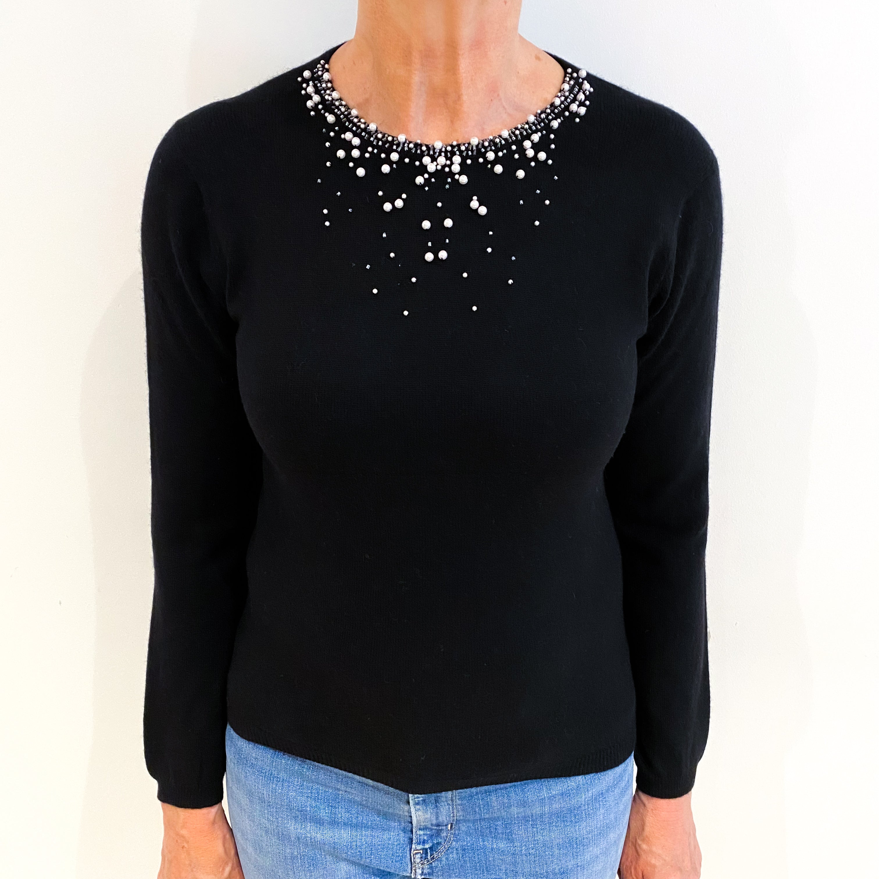 Black Pearl Cashmere Crew Neck Jumper Medium