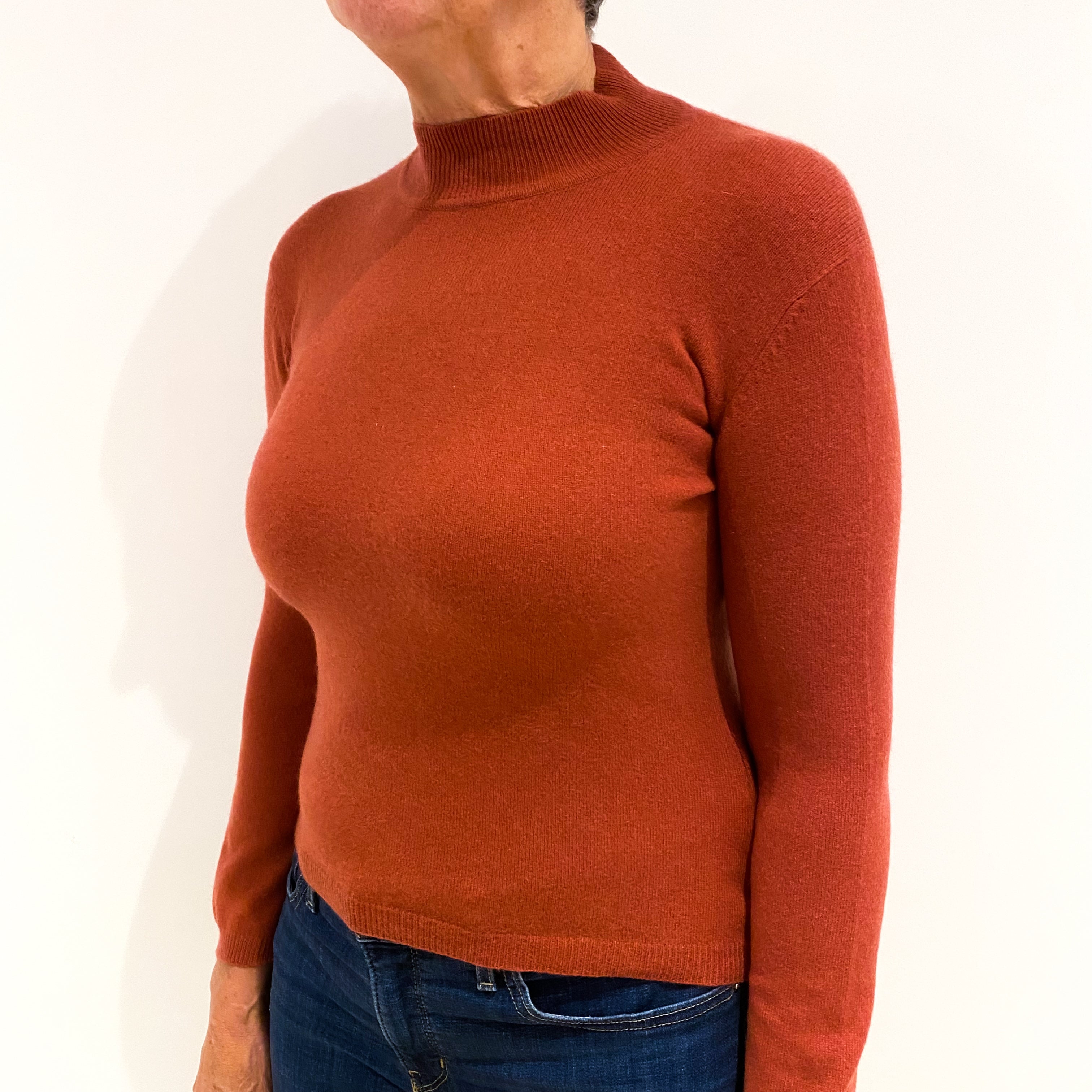 Crushed Strawberry Pink Cashmere Turtle Neck Jumper Medium