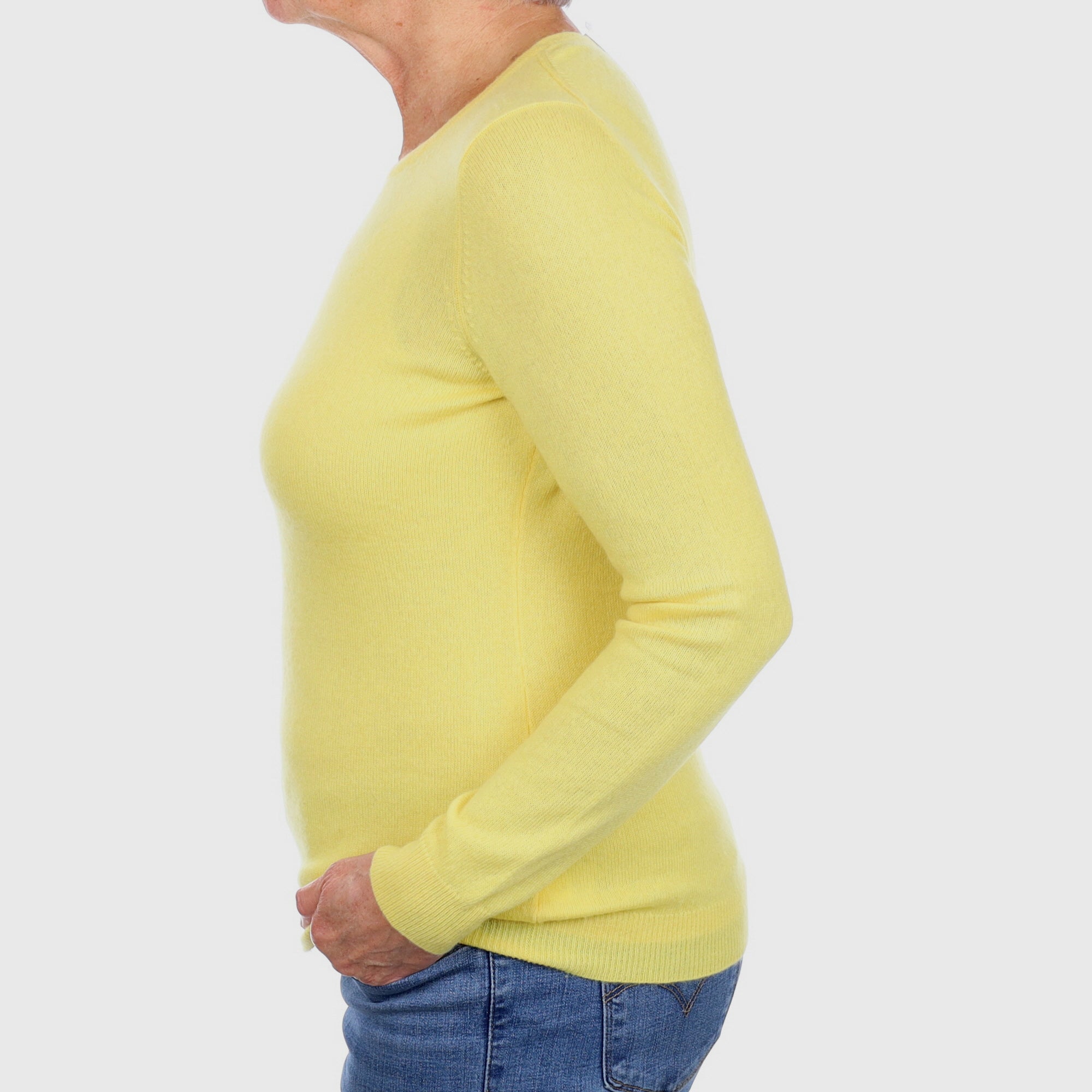 Pineapple Yellow Cashmere Crew Neck Jumper Medium