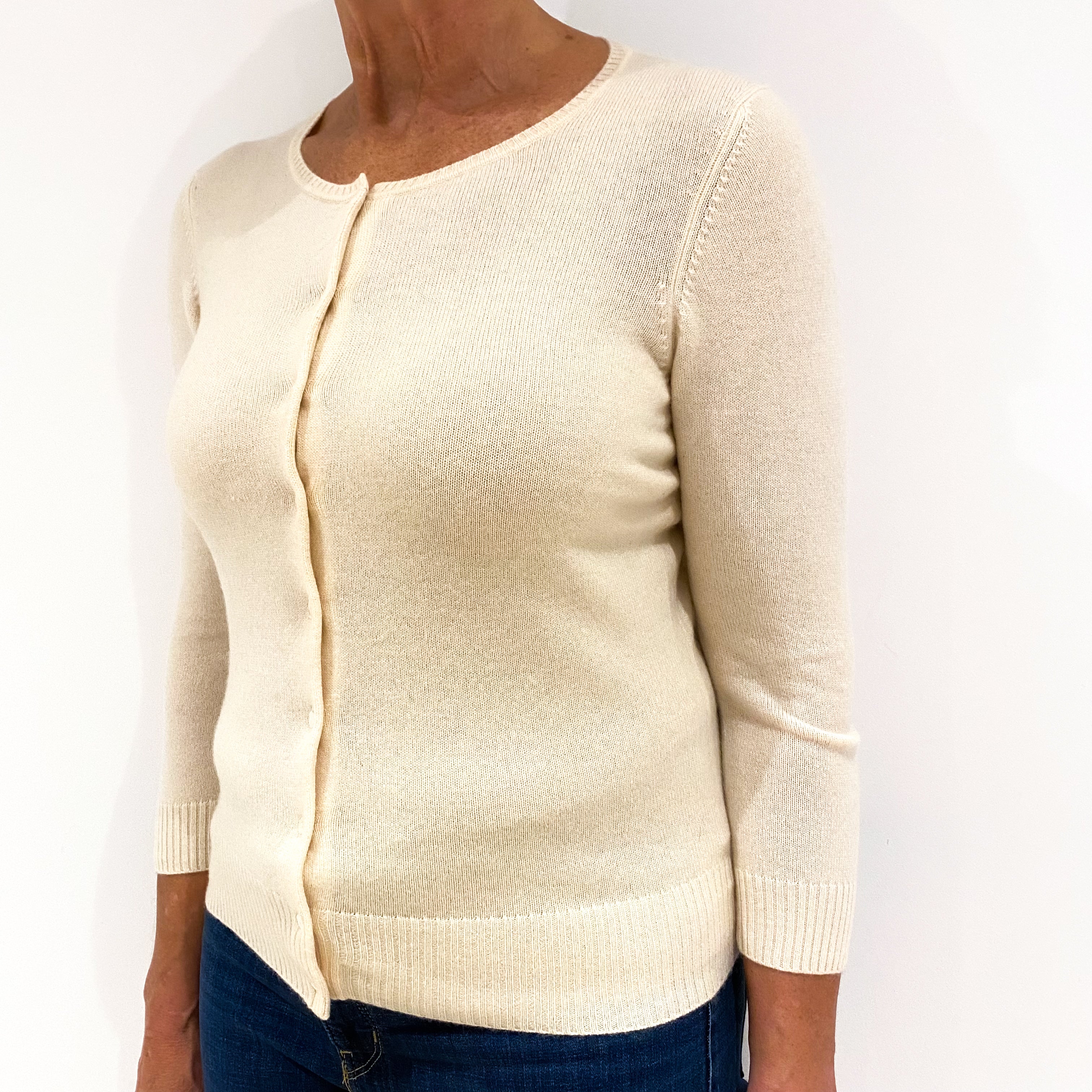 Cream Cashmere Cardigan Medium