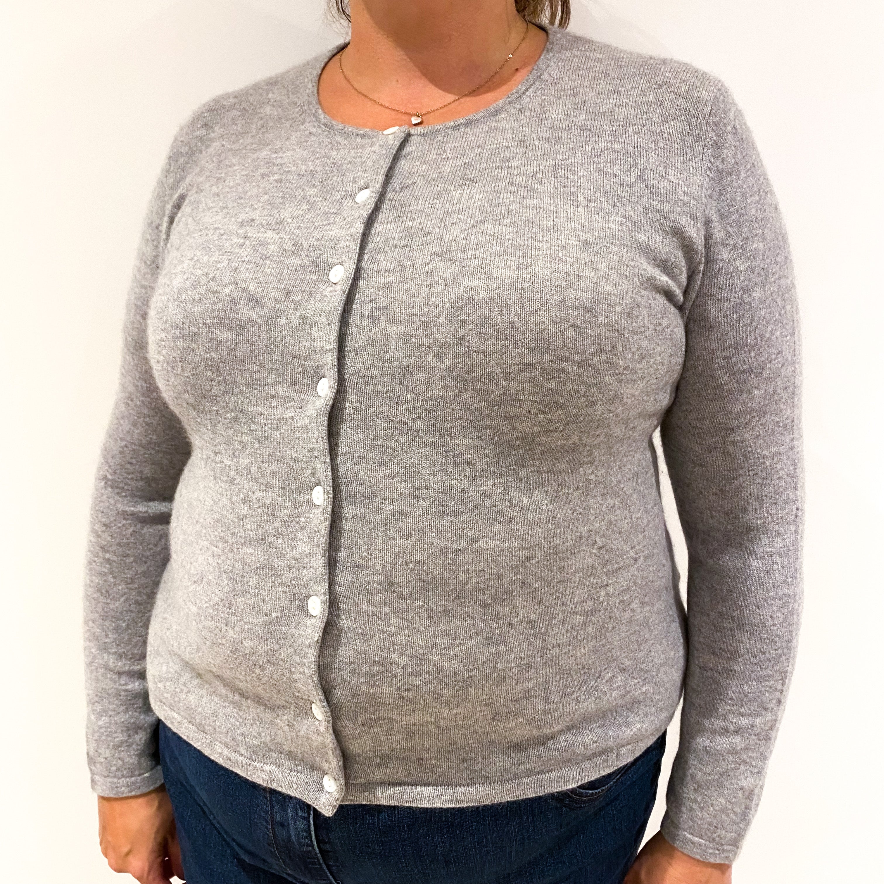 Smoke Grey Cashmere Cardigan Extra Large