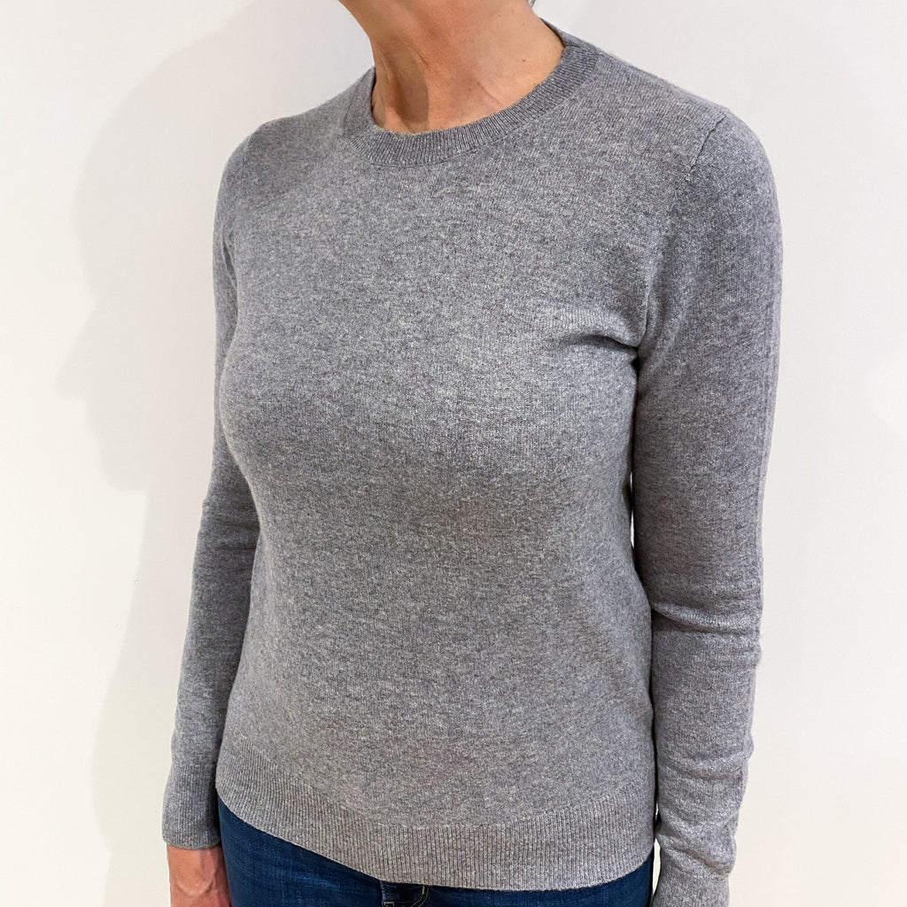 Ash Grey Cashmere Crew Neck Jumper Medium