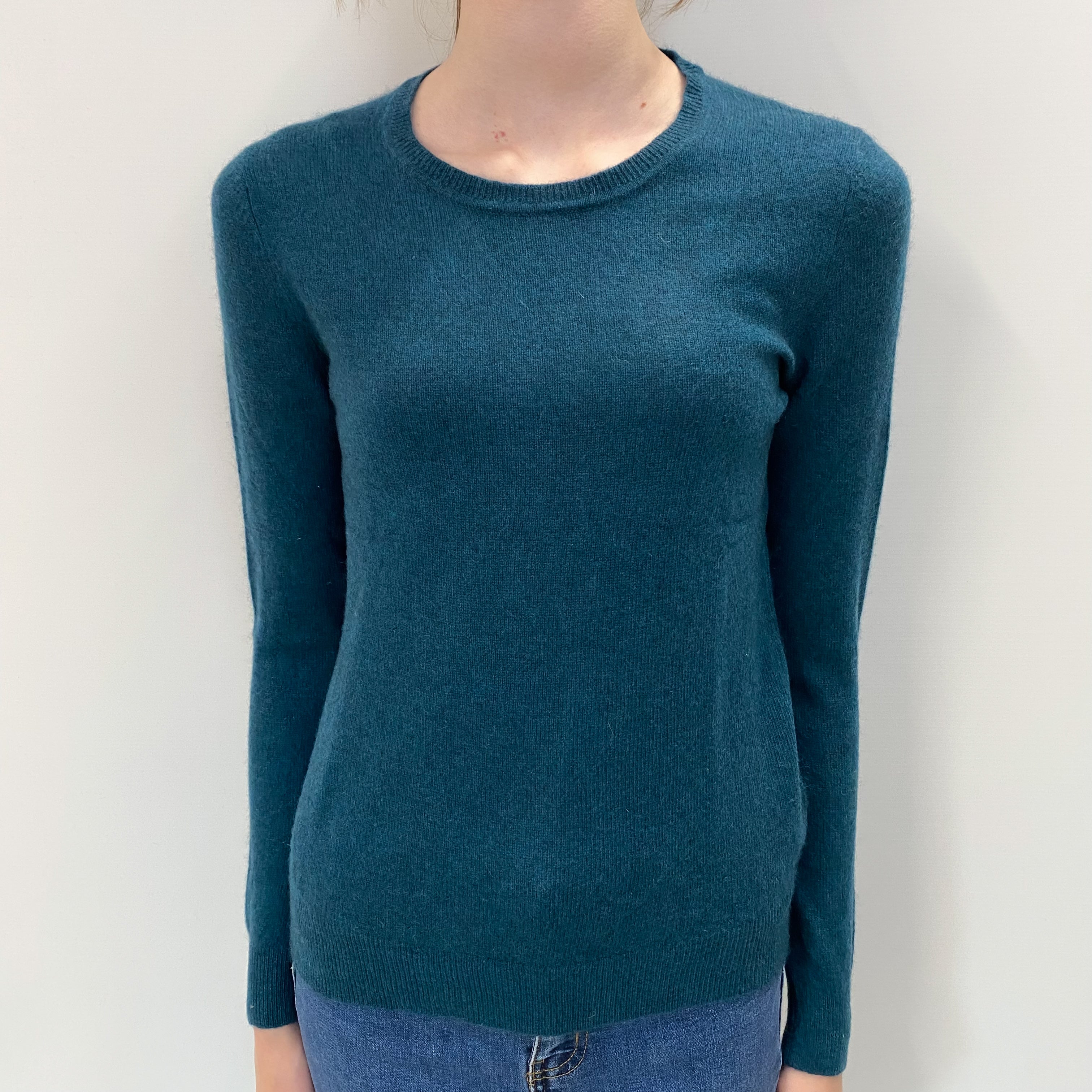 Dark Forest Green Cashmere Crew Neck Jumper Extra Small