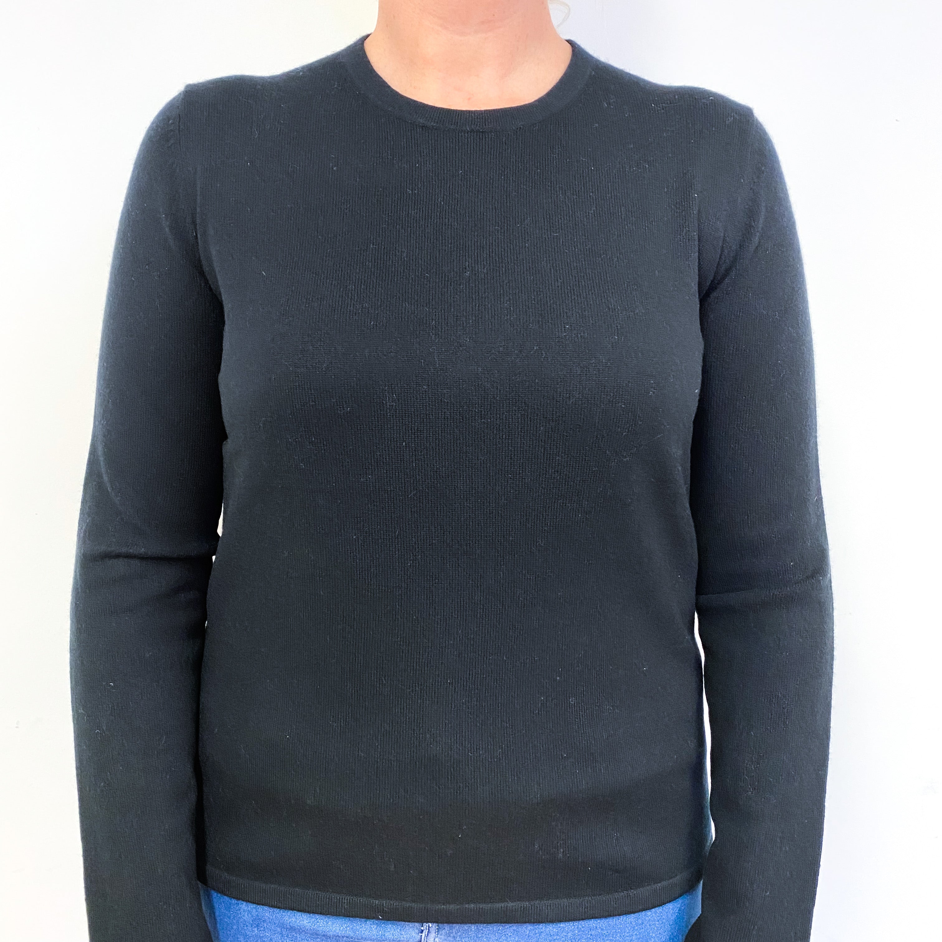 Black Cashmere Crew Neck Jumper Large