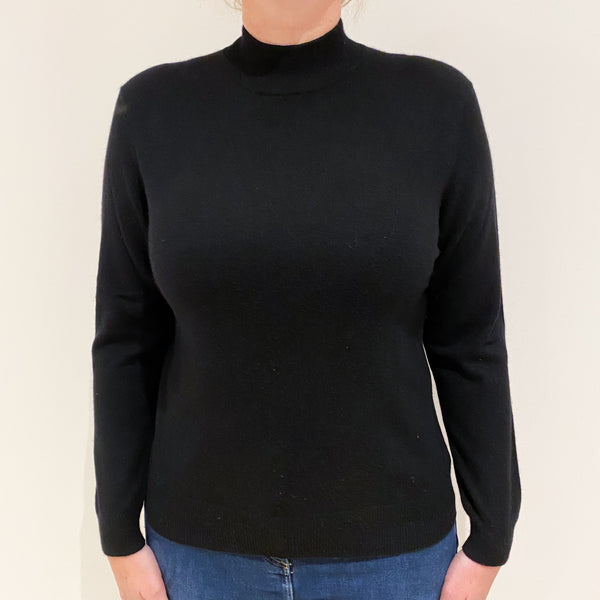 Black Cashmere Turtle Neck Jumper Large