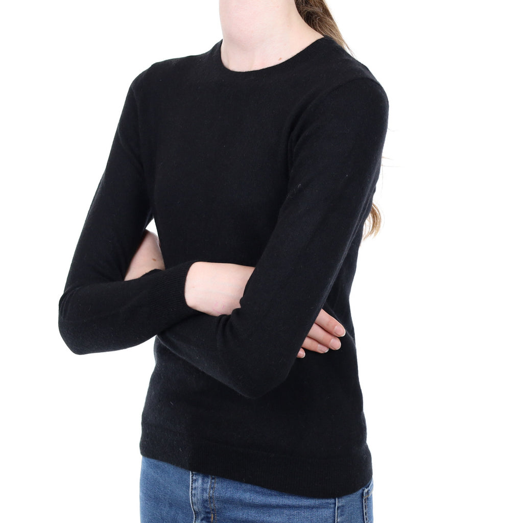 Black Cashmere Crew Neck Jumper Extra Small