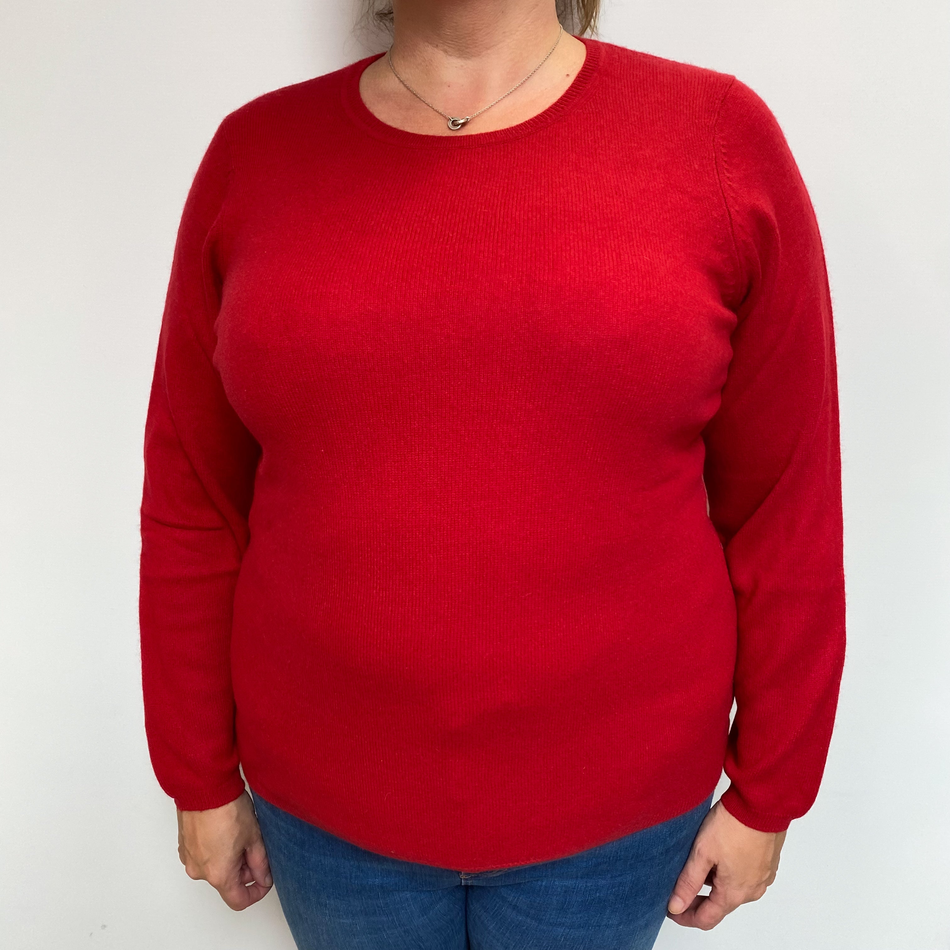 Berry Red Cashmere Crew Neck Jumper Extra Large