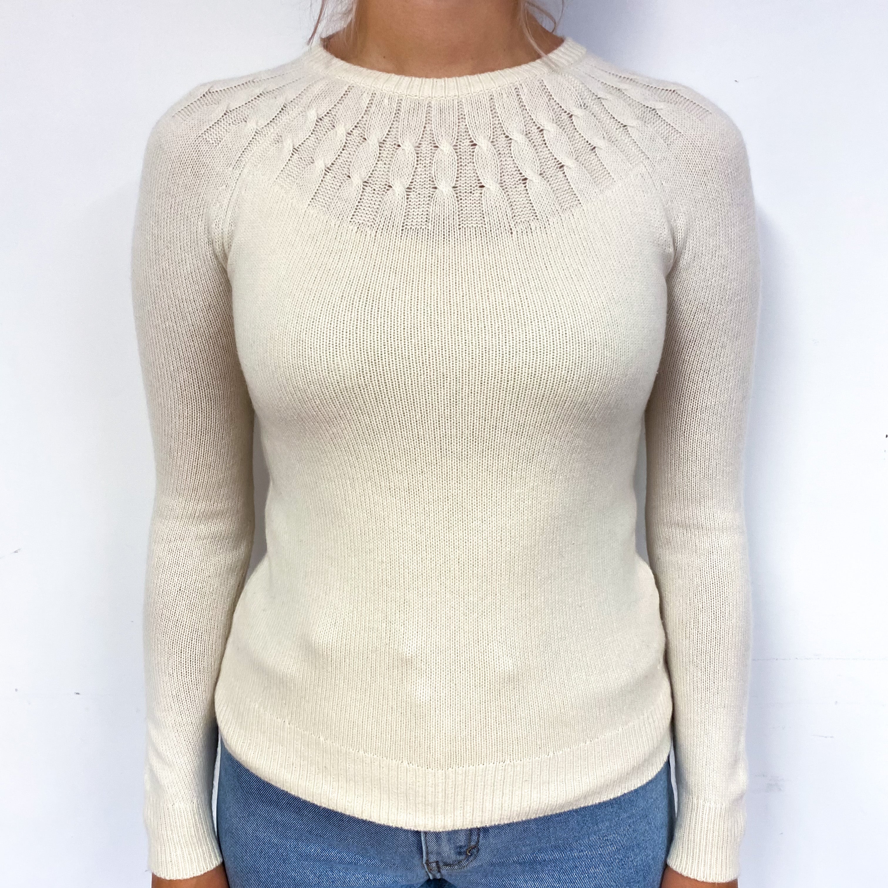 Jack Wills Cream Cashmere Crew Neck Jumper Small