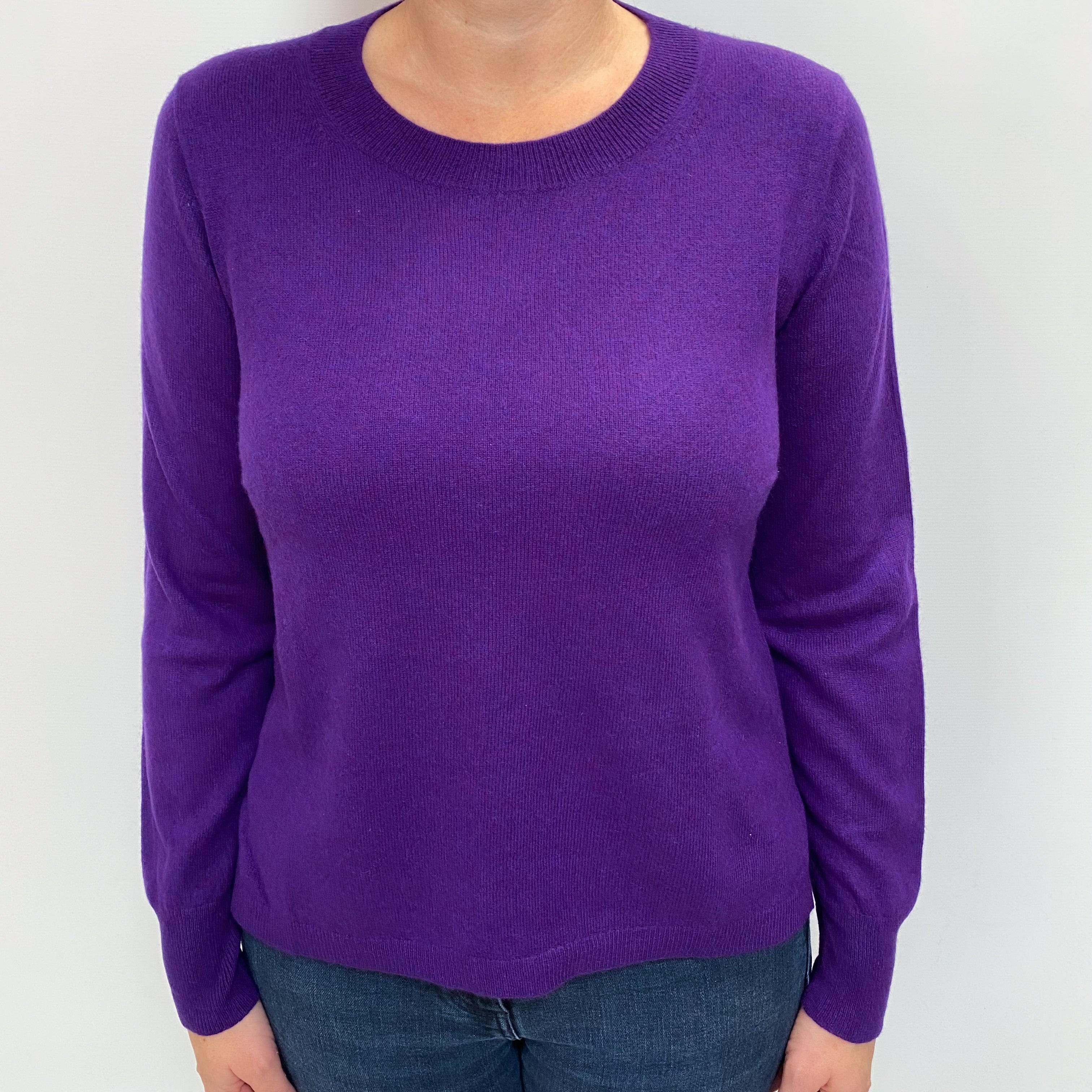 Iris Purple Cashmere Crew Neck Jumper Large