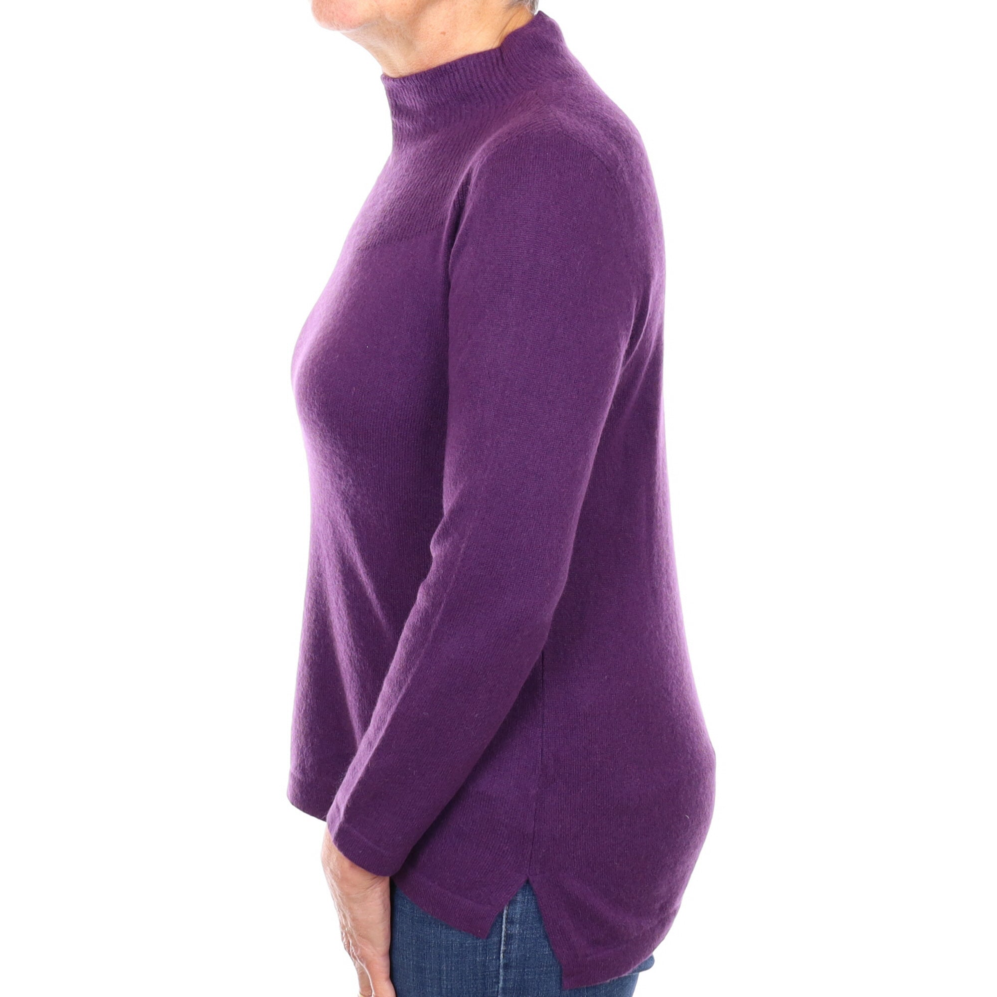 Pansy Purple Cashmere Turtle Neck Jumper Medium