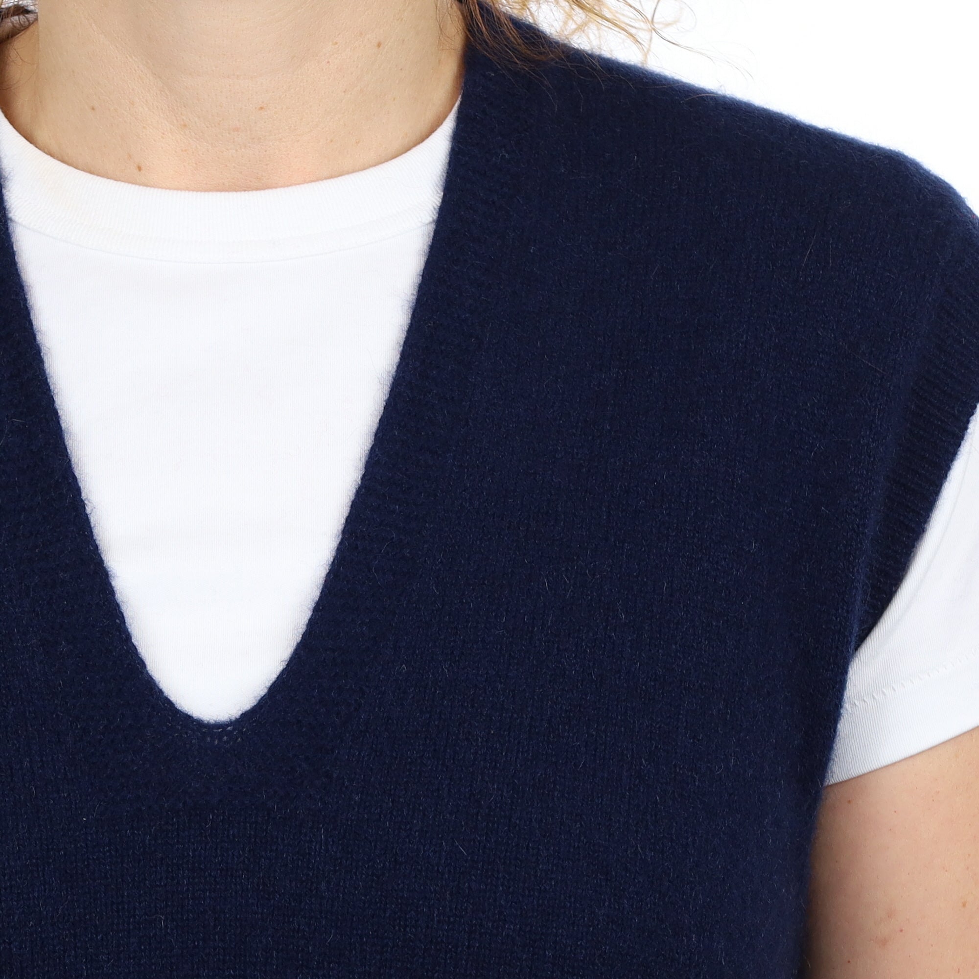 Brand New Navy Luxury Cashmere Tank Top Medium UK 12-14