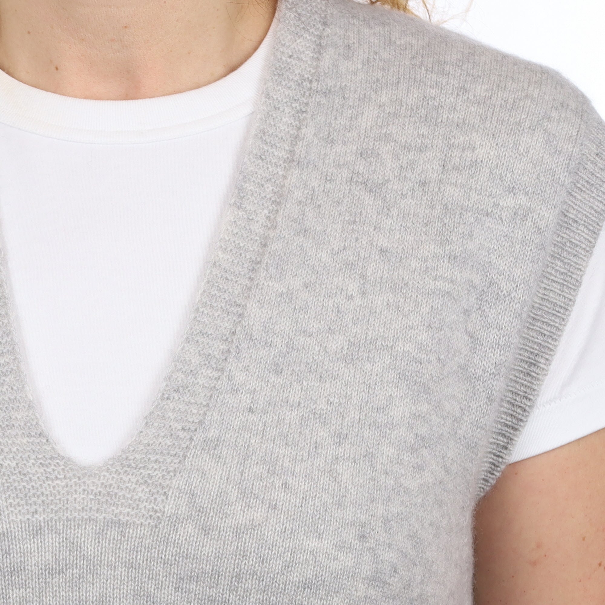 Brand New Mist Grey Luxury Cashmere Tank Top Medium UK 12-14