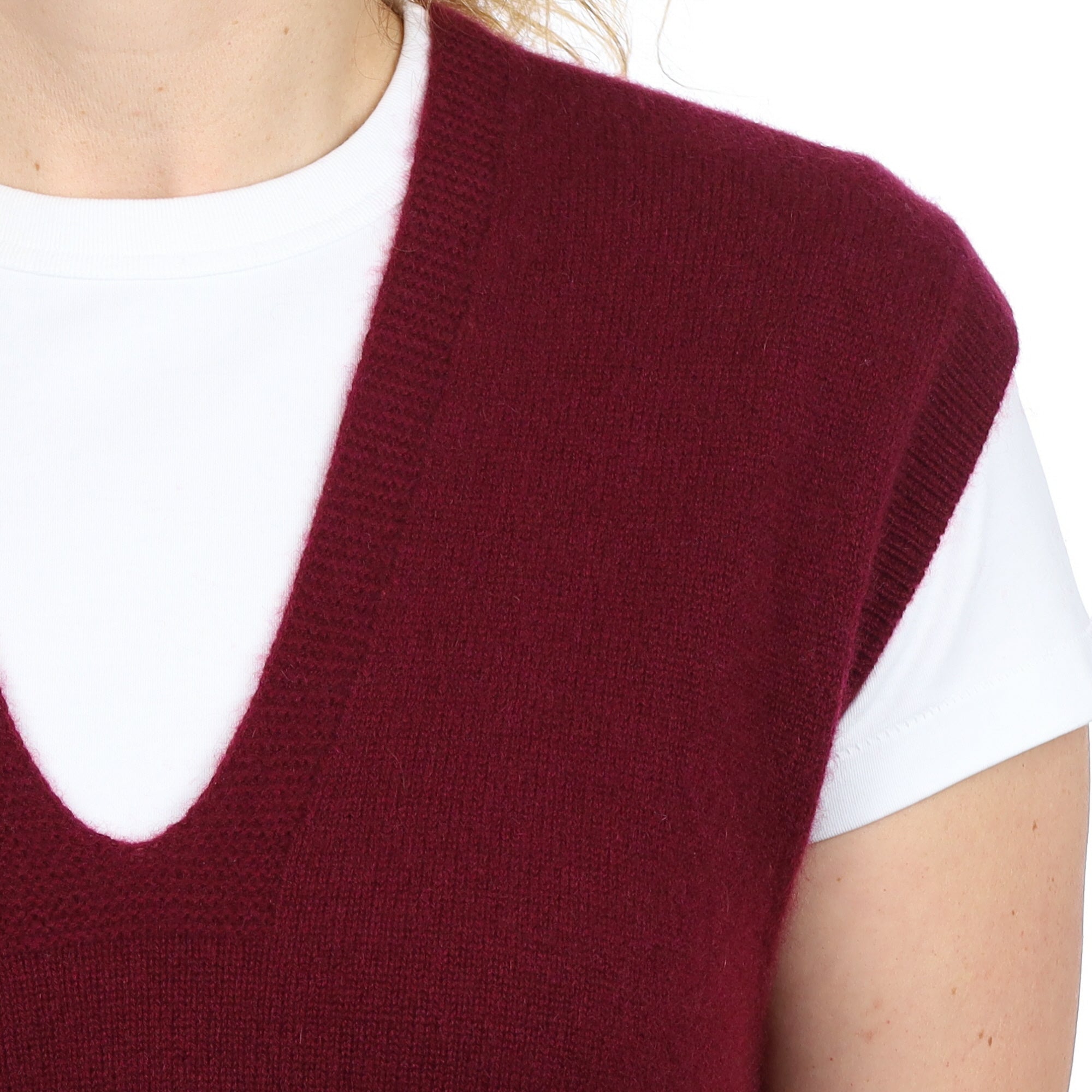 Brand New Rich Wine Luxury Cashmere Tank Top Medium UK 12-14