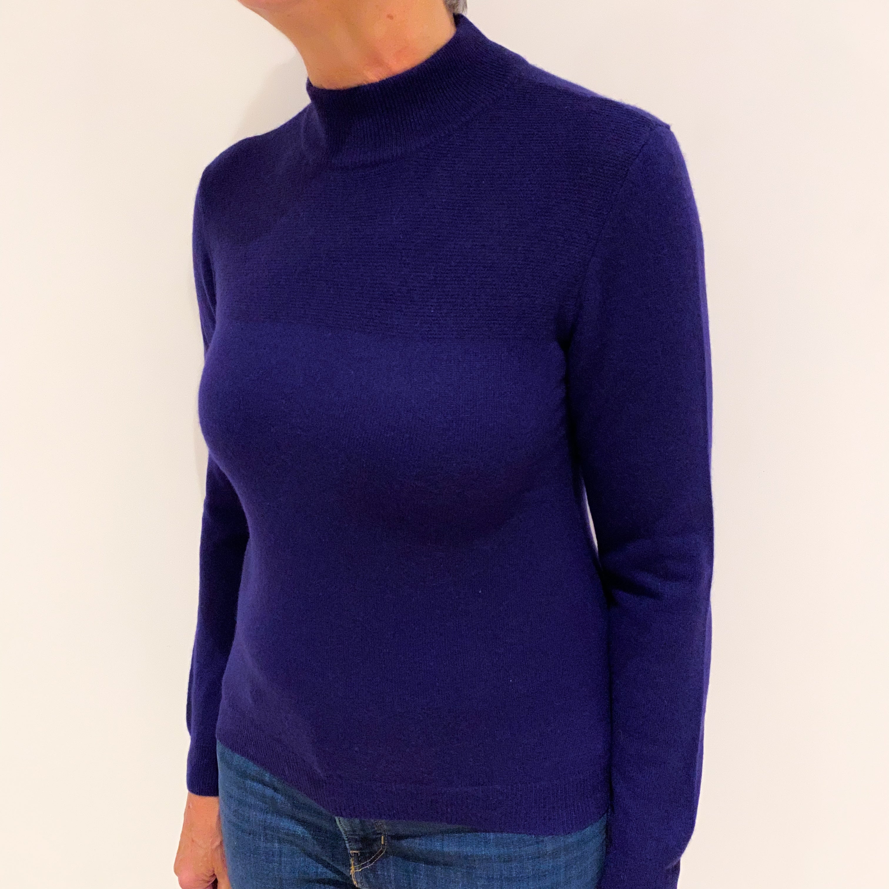 Indigo Blue Cashmere Turtle Neck Jumper Medium